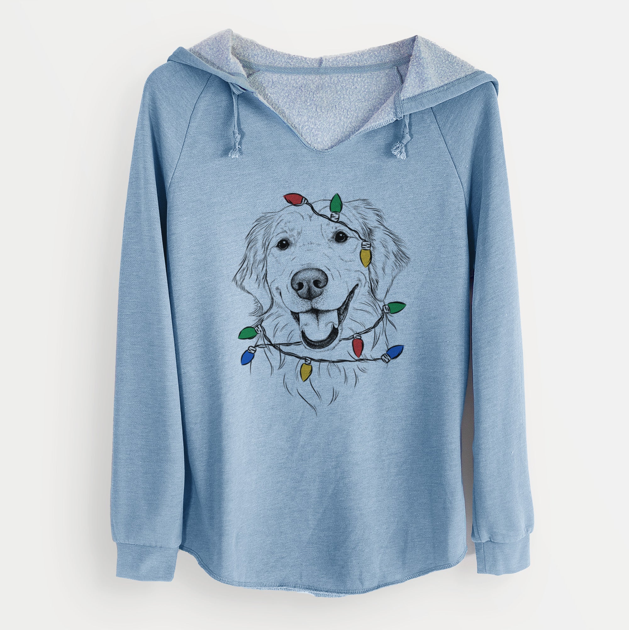 Christmas Lights Maple the Golden Retriever - Cali Wave Hooded Sweatshirt