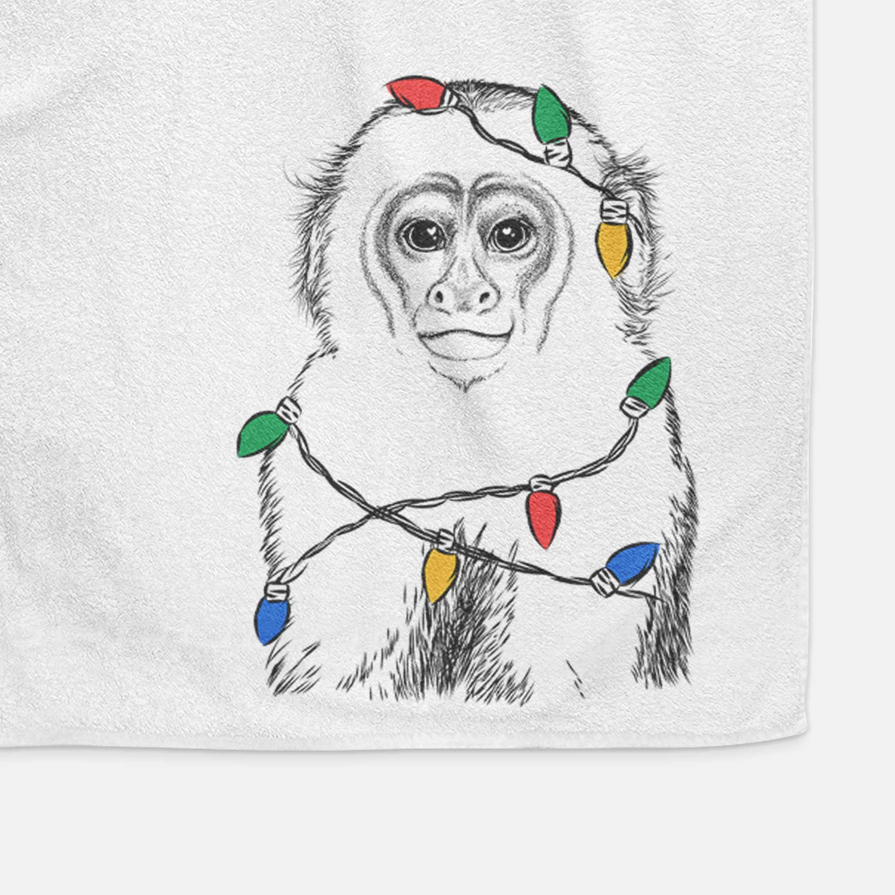 Marcel the Capuchin Monkey Decorative Hand Towel