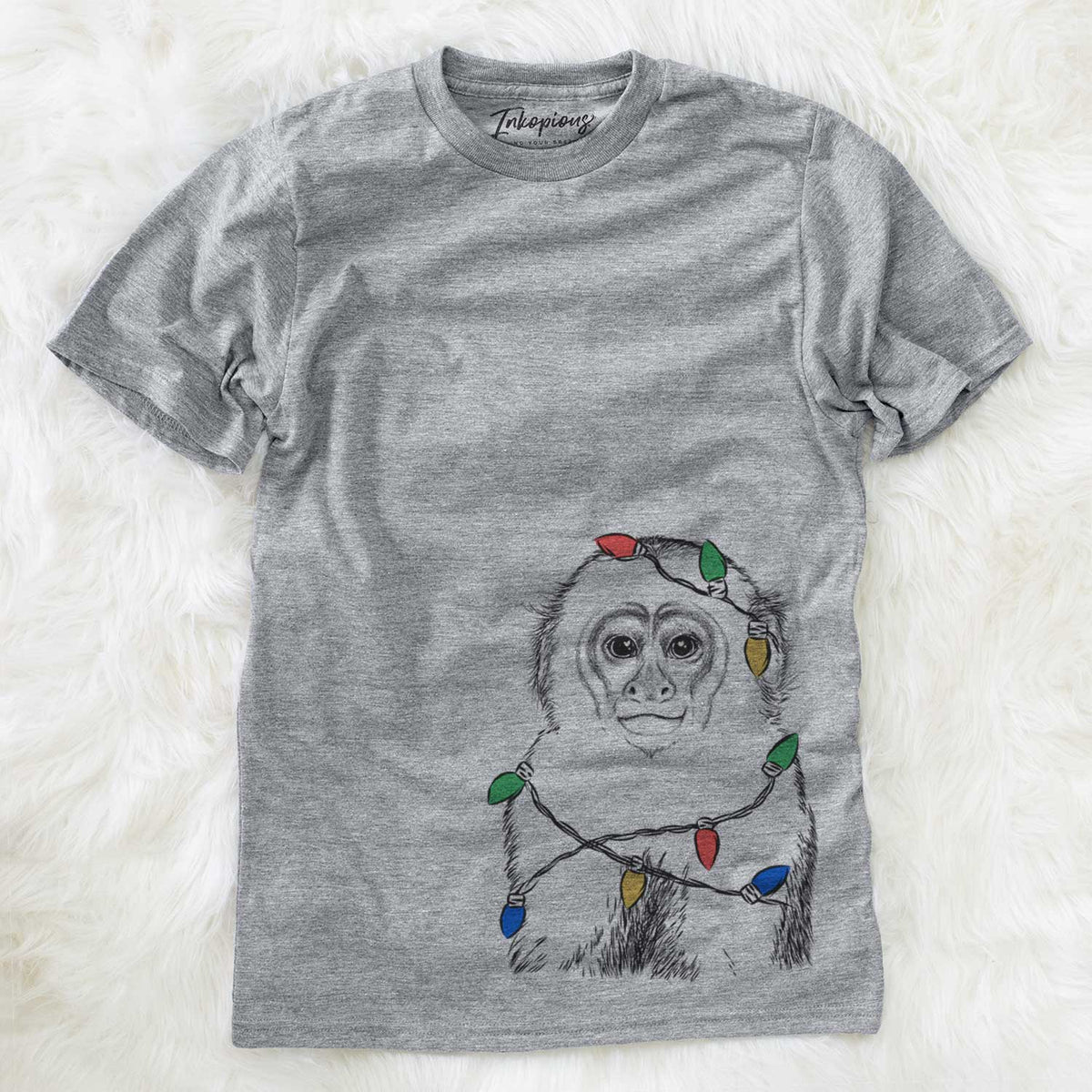 Christmas Lights Marcel the Capuchin Monkey - Unisex Crewneck