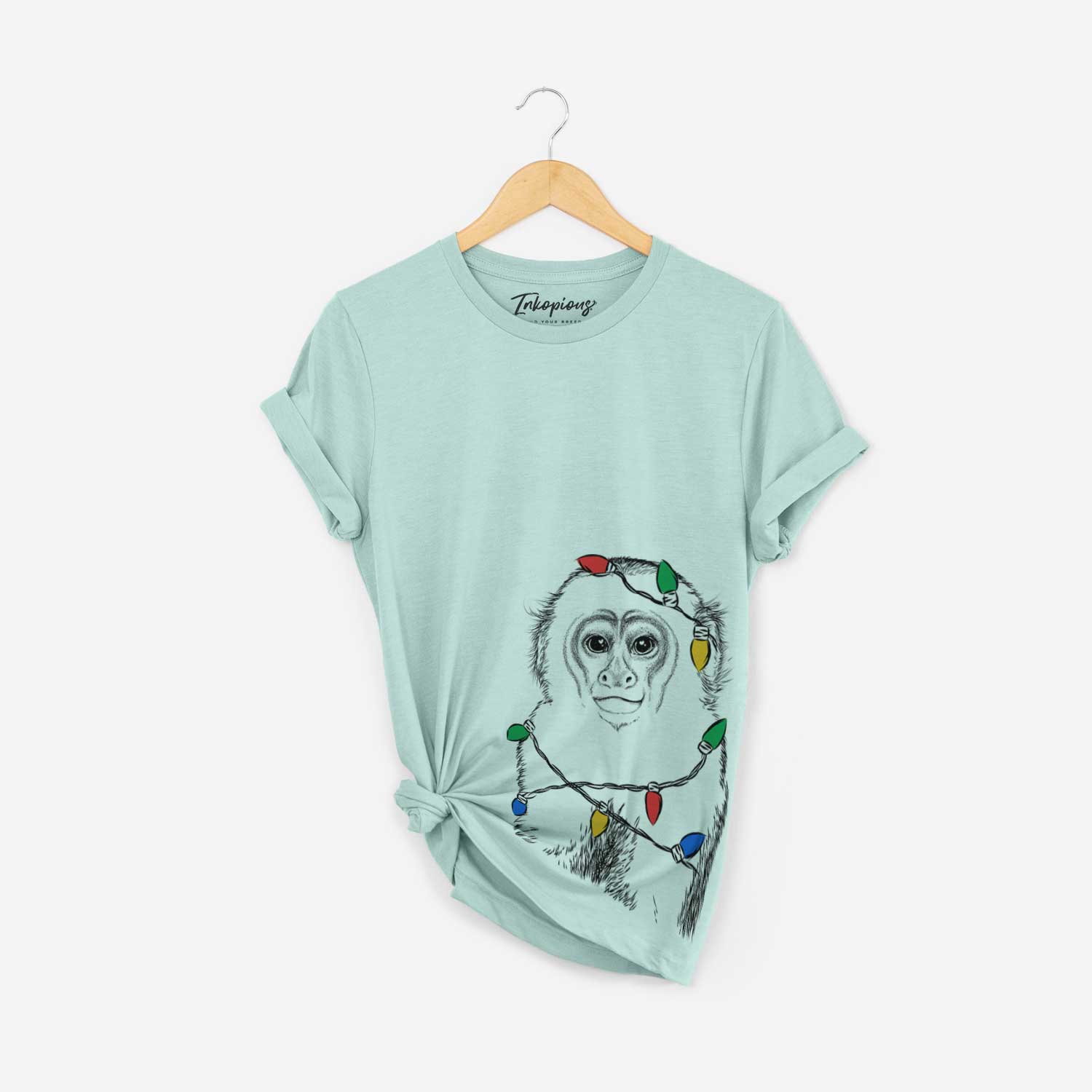 Christmas Lights Marcel the Capuchin Monkey - Unisex Crewneck