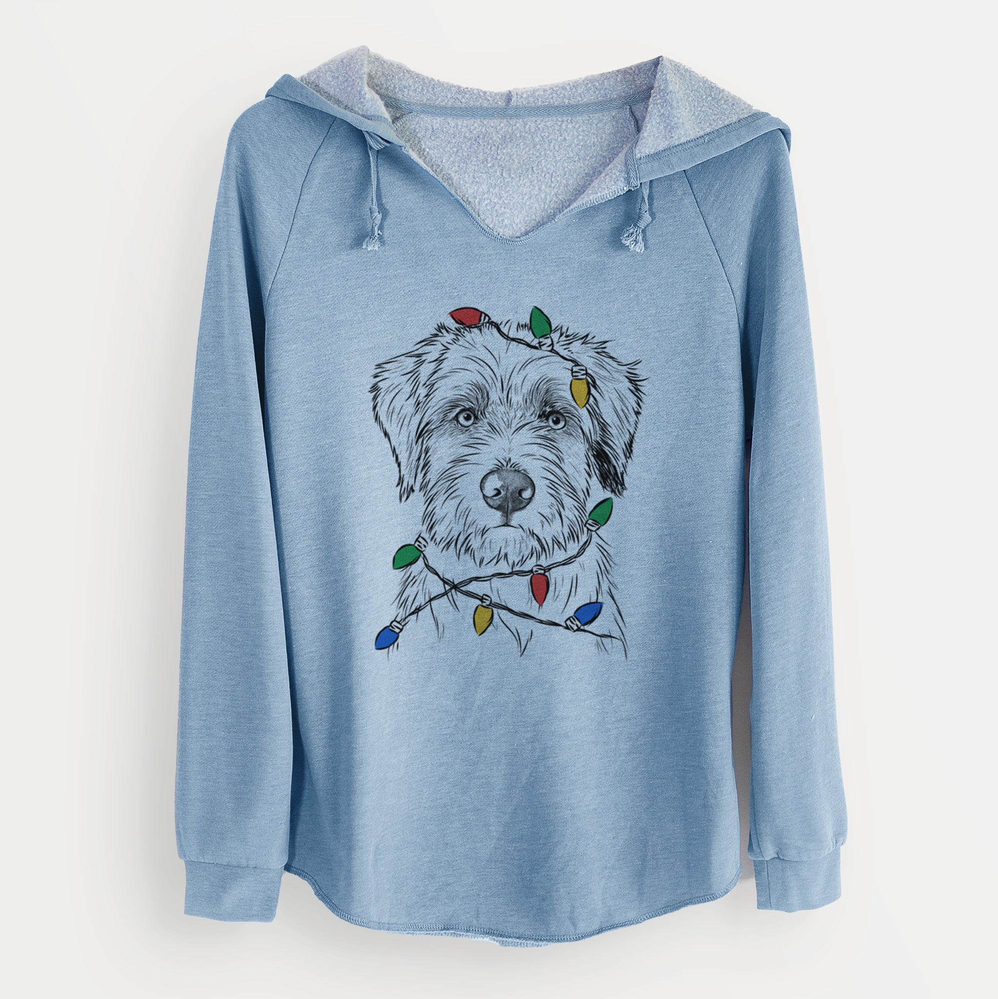 Christmas Lights Marek the Bernedoodle - Cali Wave Hooded Sweatshirt