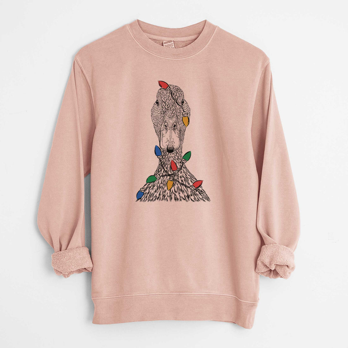 Christmas Lights Marge the Mallard Duck - Unisex Pigment Dyed Crew Sweatshirt