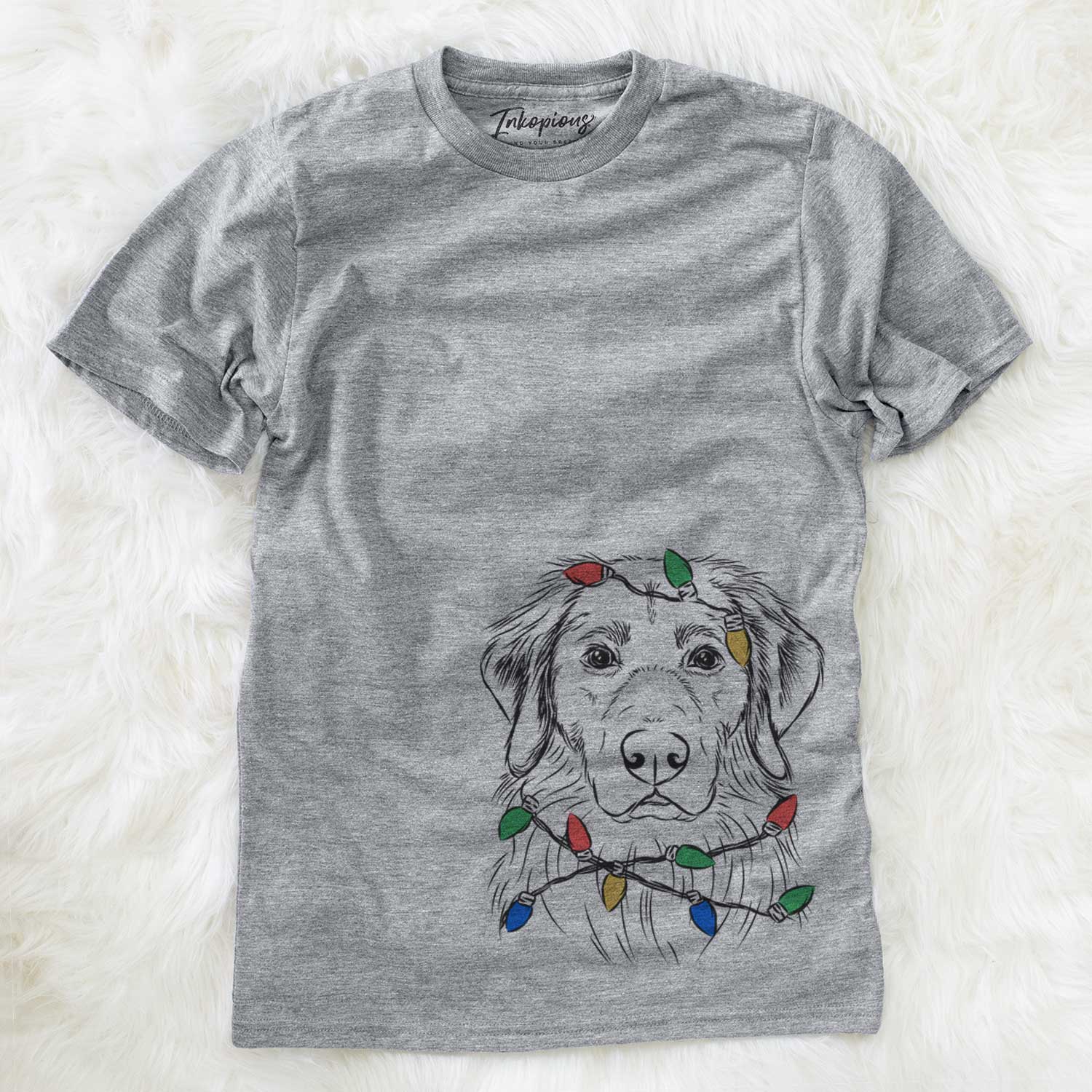 Christmas Lights Marley the Golden Retriever - Unisex Crewneck