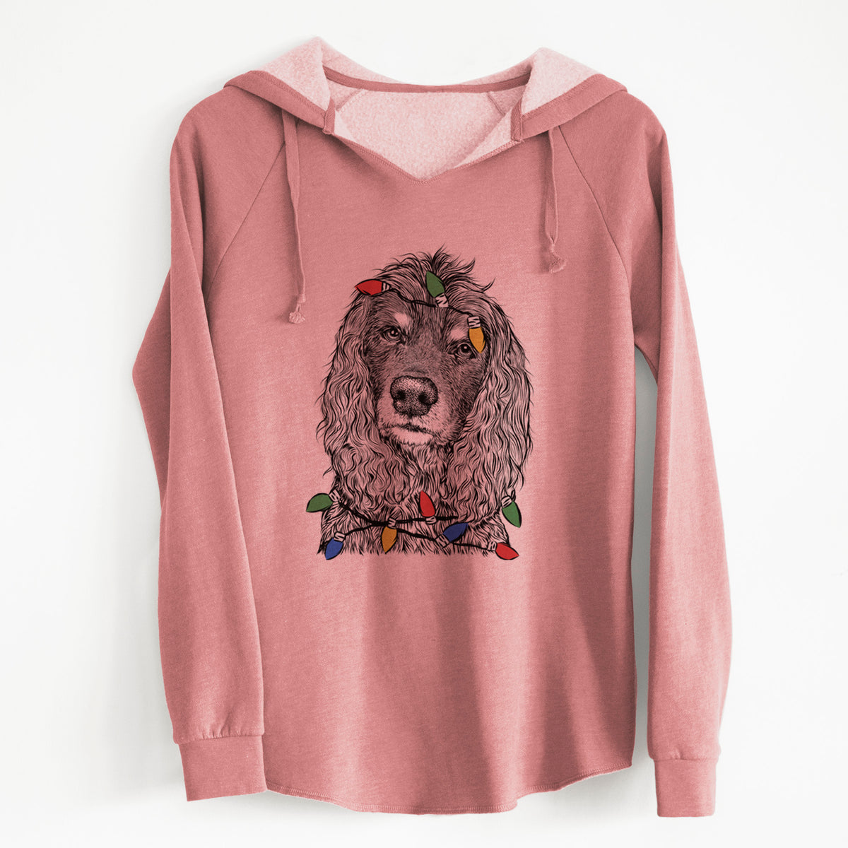 Christmas Lights Marley Boy the American Cocker Spaniel - Cali Wave Hooded Sweatshirt