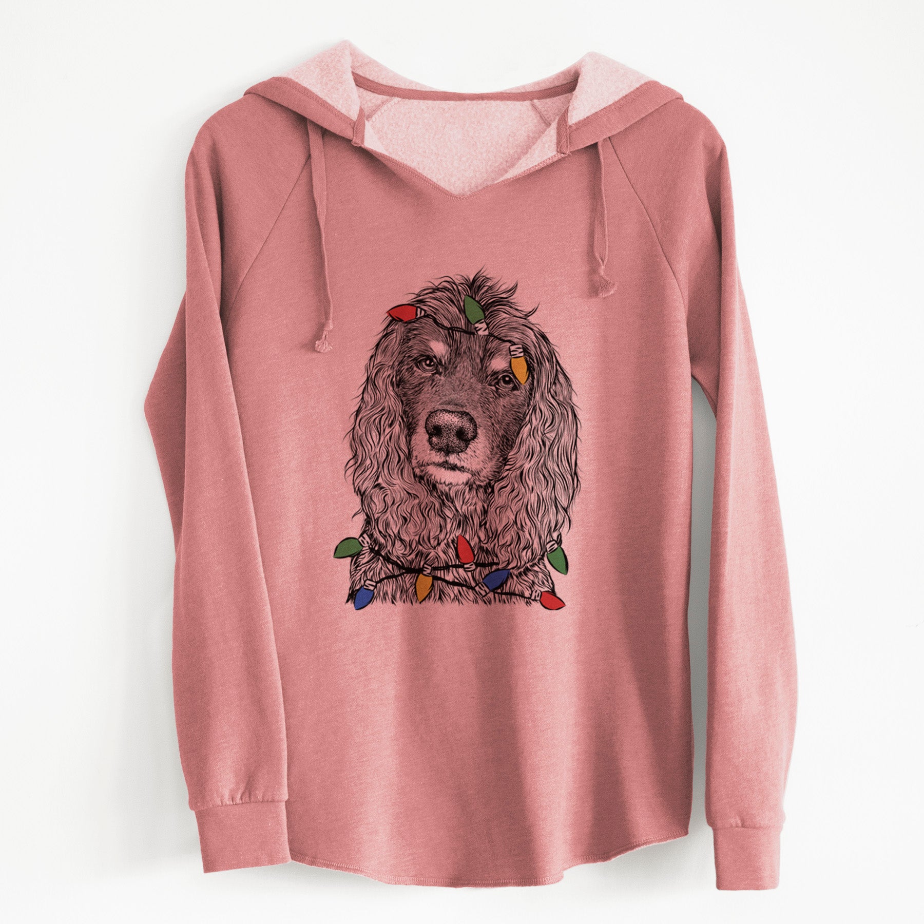 Christmas Lights Marley Boy the American Cocker Spaniel - Cali Wave Hooded Sweatshirt