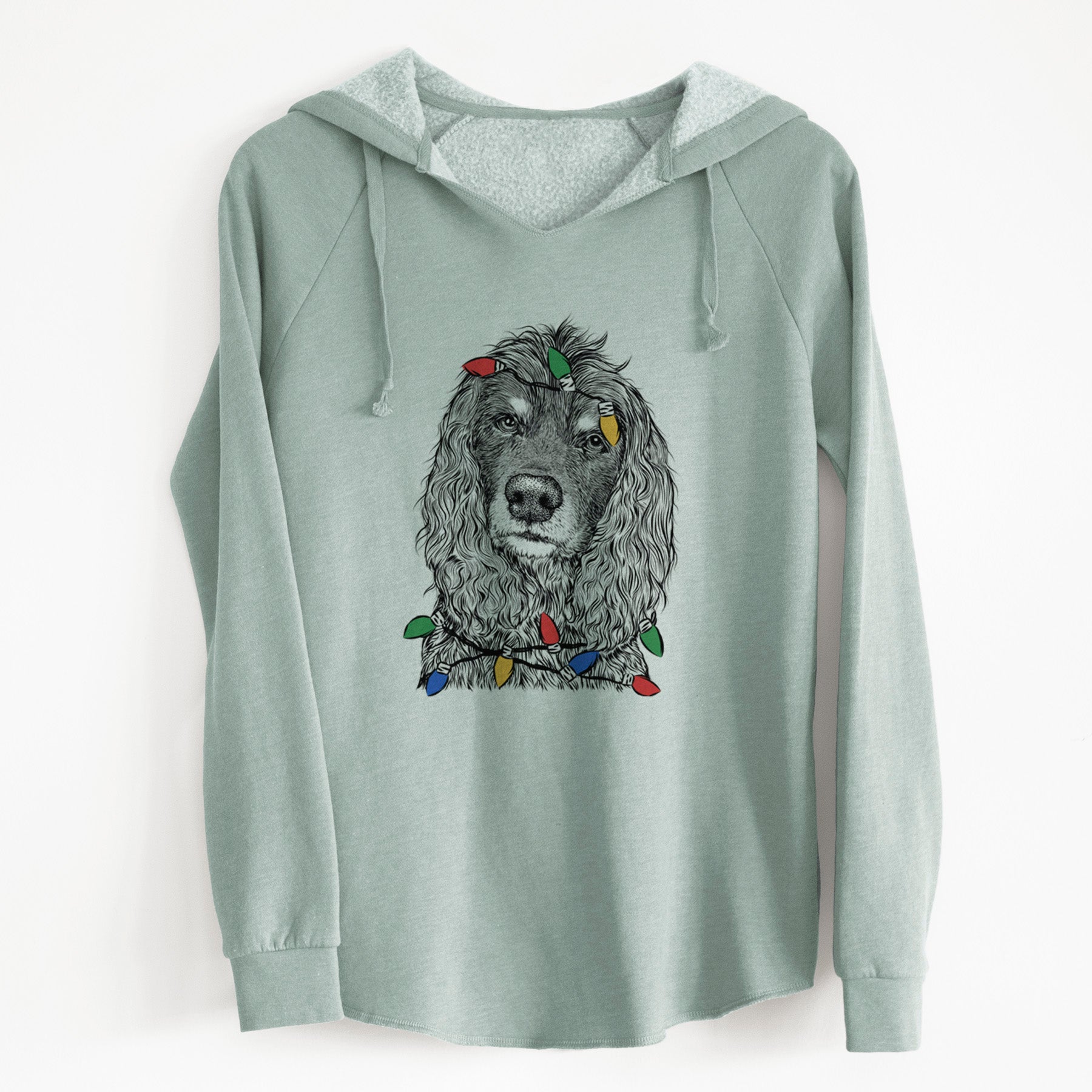 Christmas Lights Marley Boy the American Cocker Spaniel - Cali Wave Hooded Sweatshirt