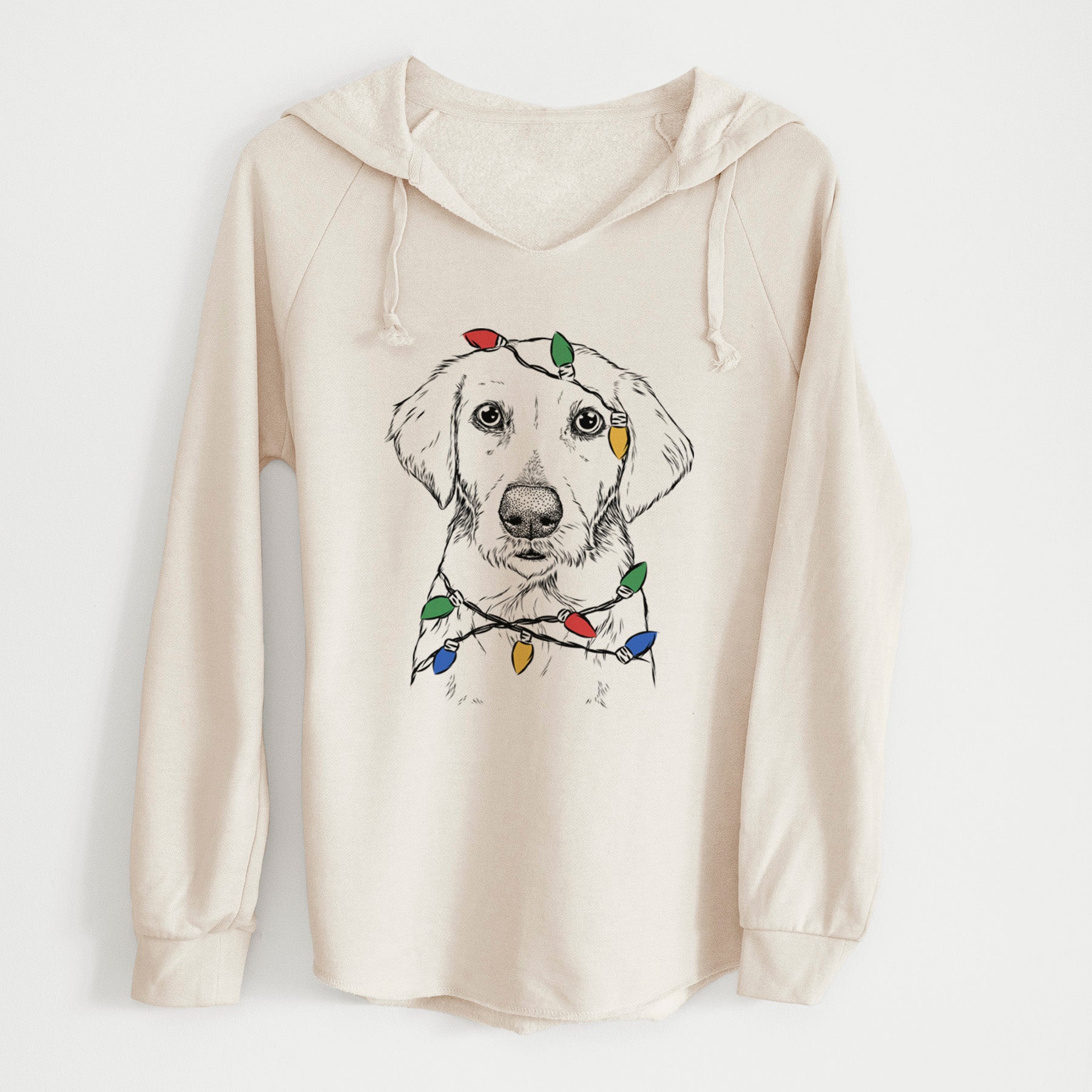 Christmas Lights Marley Sue the Labradoodle - Cali Wave Hooded Sweatshirt