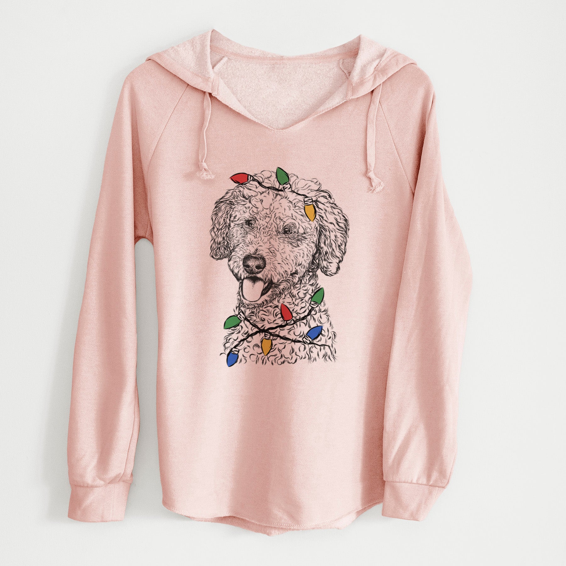 Christmas Lights Marlow the Goldendoodle - Cali Wave Hooded Sweatshirt