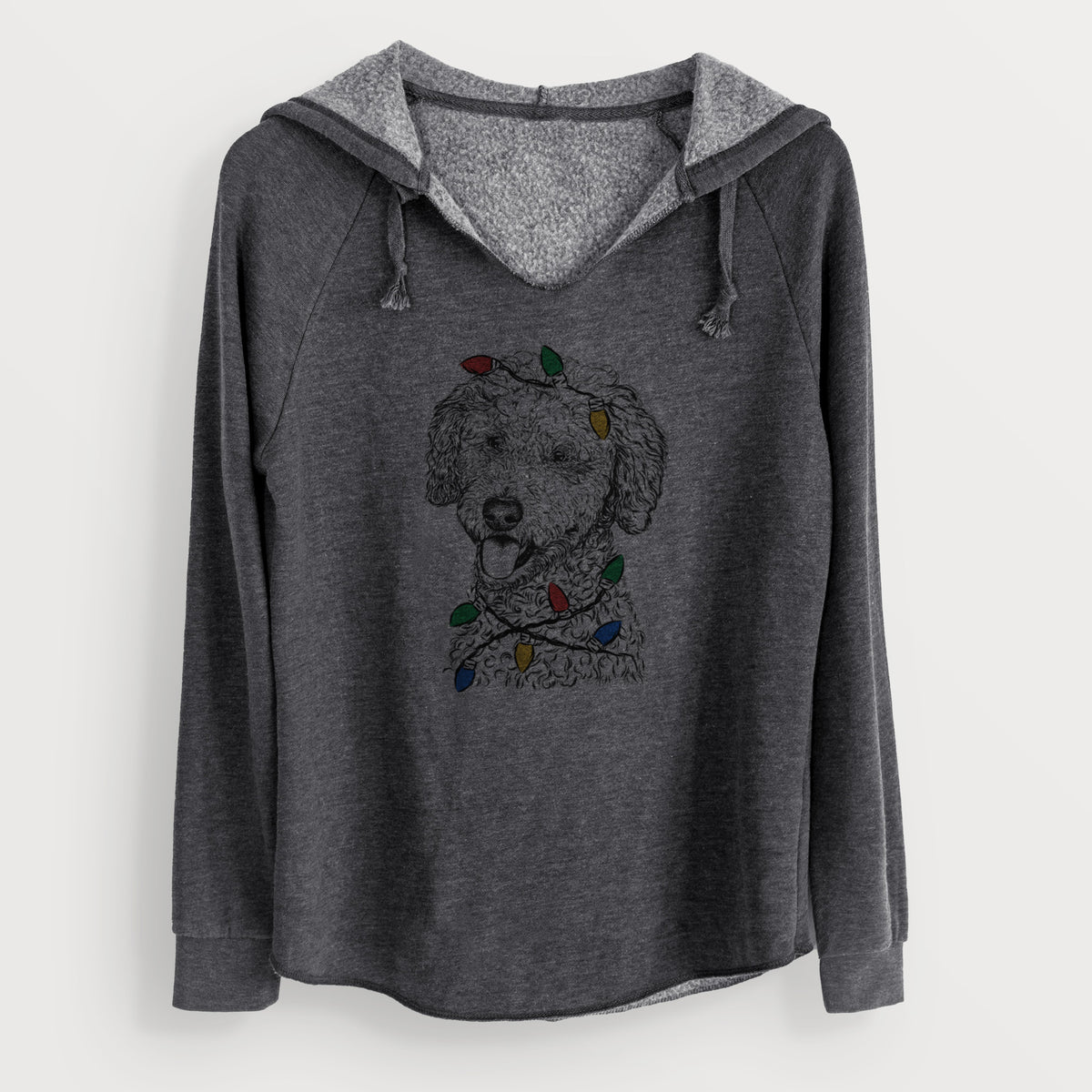 Christmas Lights Marlow the Goldendoodle - Cali Wave Hooded Sweatshirt