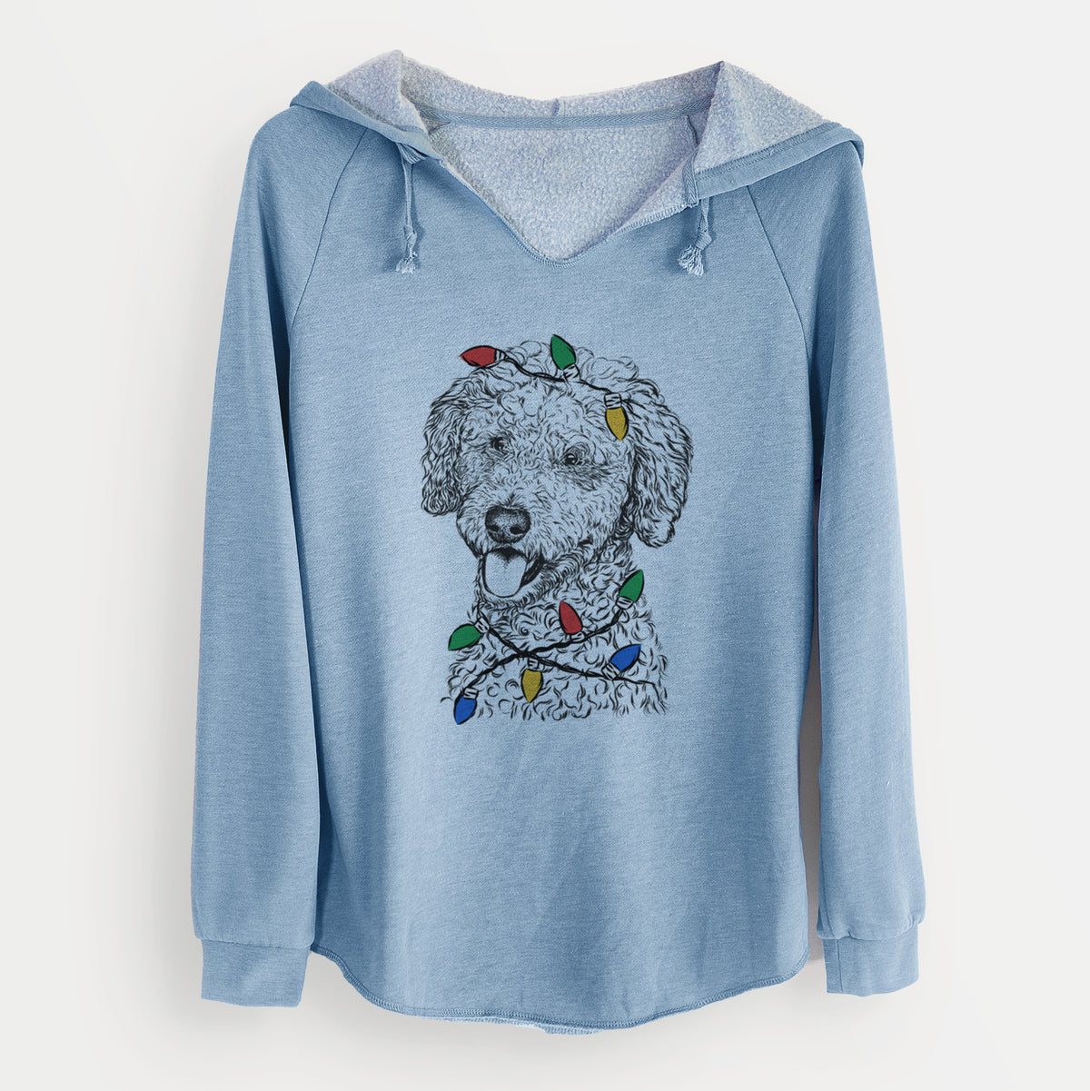 Christmas Lights Marlow the Goldendoodle - Cali Wave Hooded Sweatshirt
