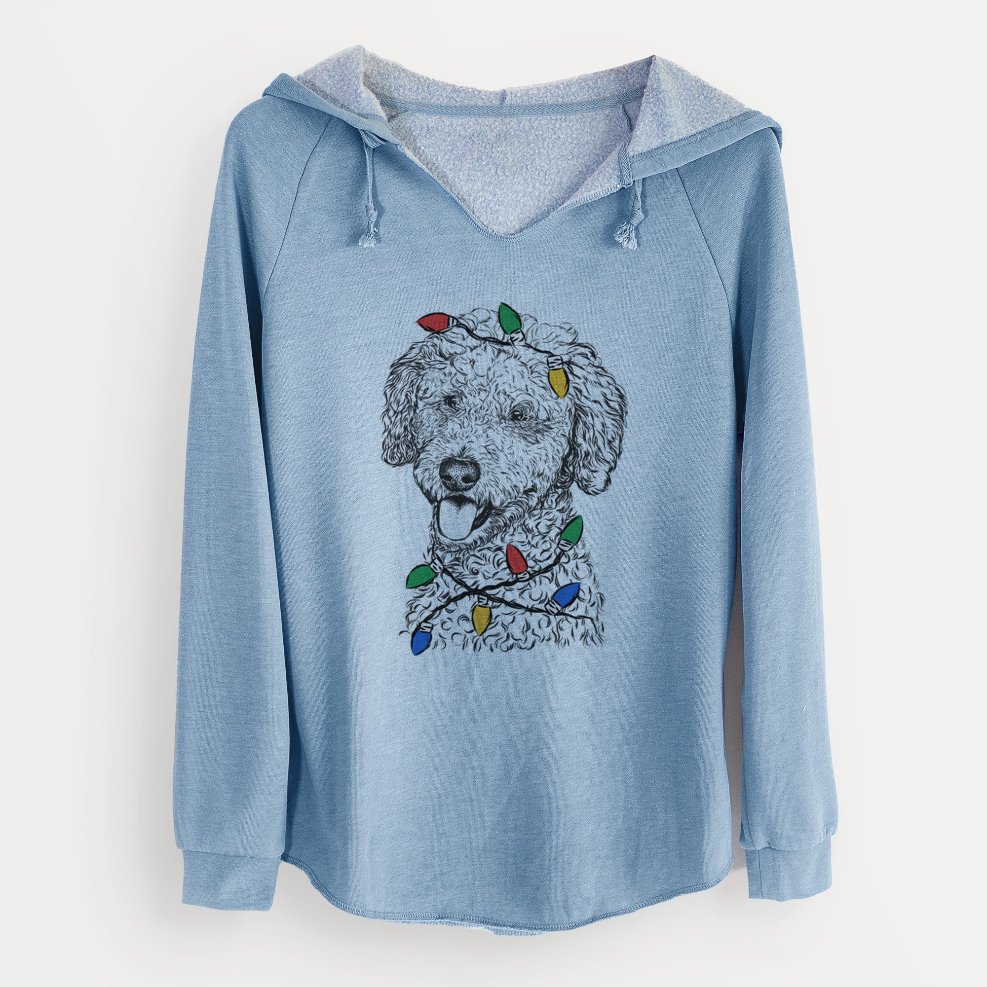 Christmas Lights Marlow the Goldendoodle - Cali Wave Hooded Sweatshirt