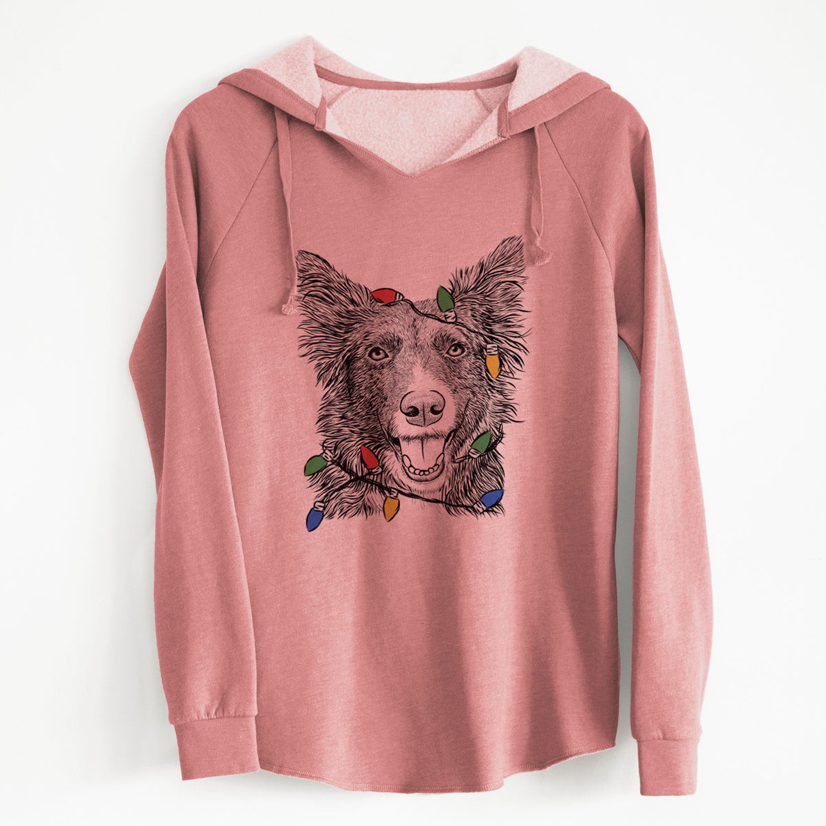 Christmas Lights Marti the Border Collie - Cali Wave Hooded Sweatshirt