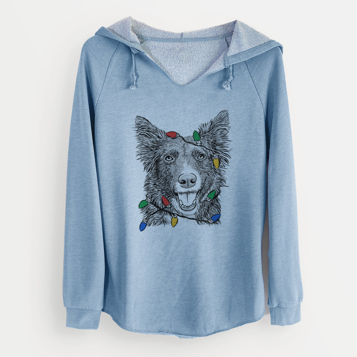 Christmas Lights Marti the Border Collie - Cali Wave Hooded Sweatshirt