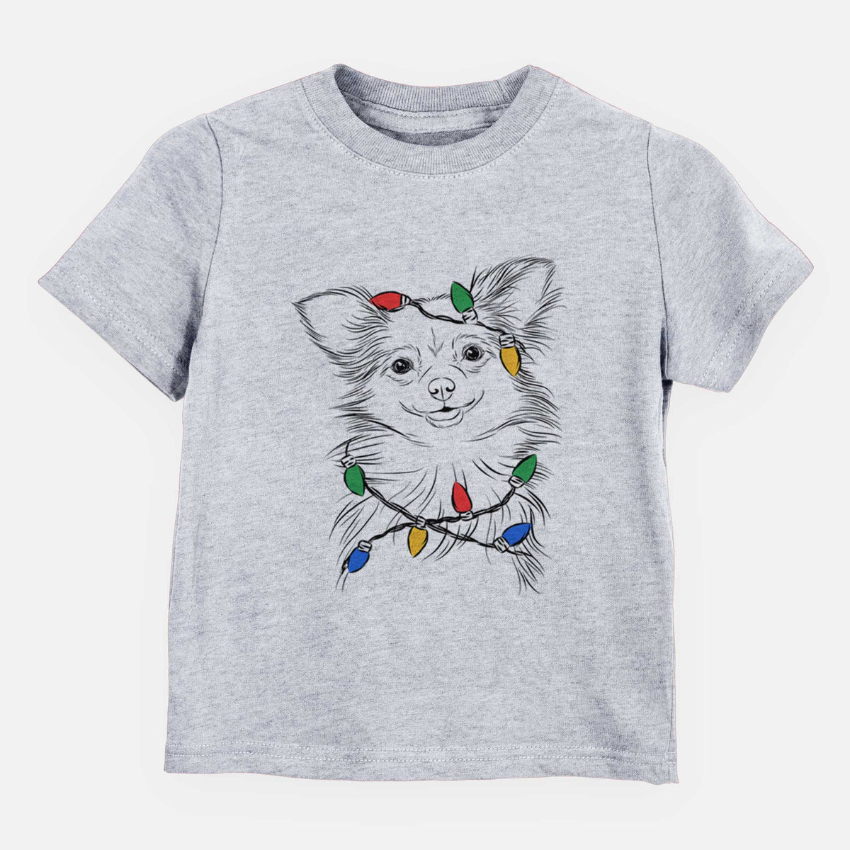 Christmas Lights Marzi the Long Haired Chihuahua - Kids/Youth/Toddler Shirt