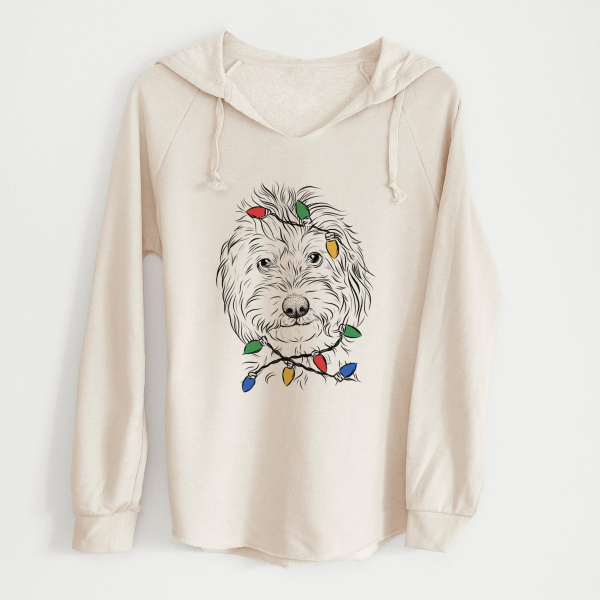 Christmas Lights Mason the Cavapoo - Cali Wave Hooded Sweatshirt