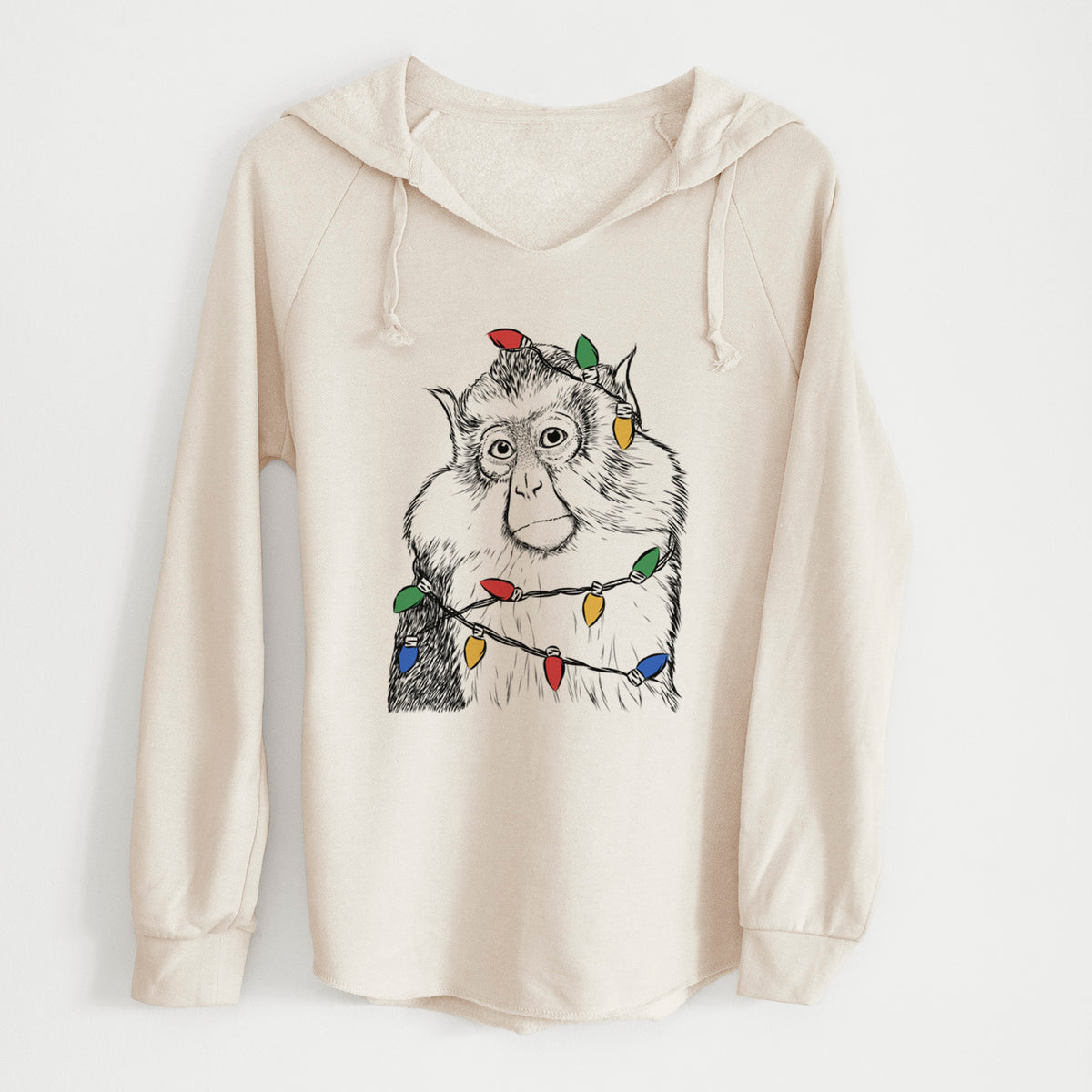 Christmas Lights Matata the Mona Monkey - Cali Wave Hooded Sweatshirt