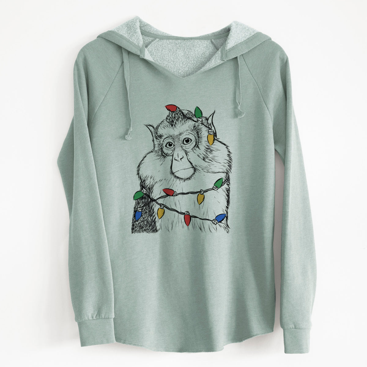 Christmas Lights Matata the Mona Monkey - Cali Wave Hooded Sweatshirt