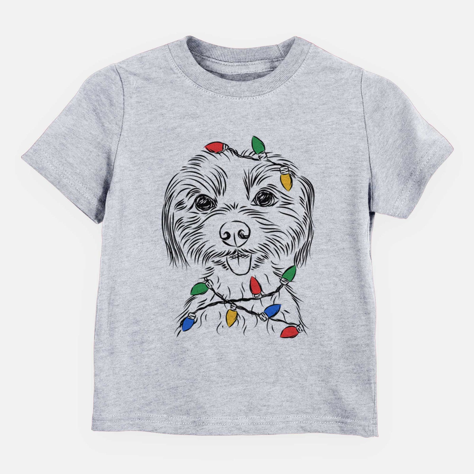 Christmas Lights Mater the Yorkshire Terrier - Kids/Youth/Toddler Shirt