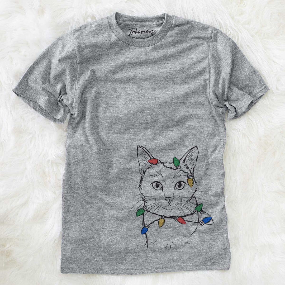 Christmas Lights Maverick the Cat - Unisex Crewneck