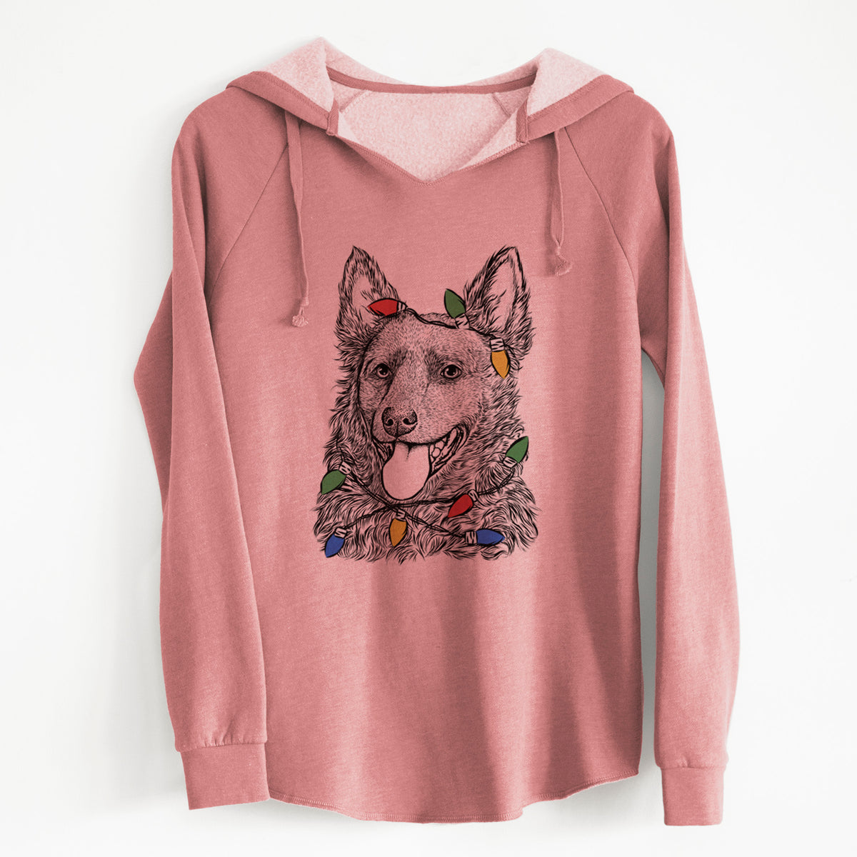 Christmas Lights Maximo the Mudi - Cali Wave Hooded Sweatshirt