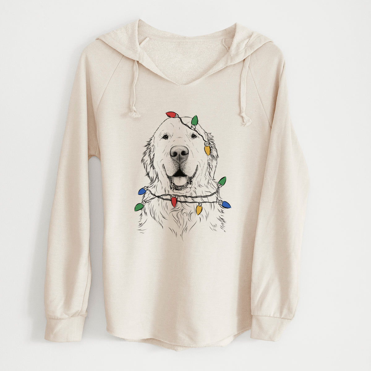 Christmas Lights Maximus the Golden Retriever - Cali Wave Hooded Sweatshirt