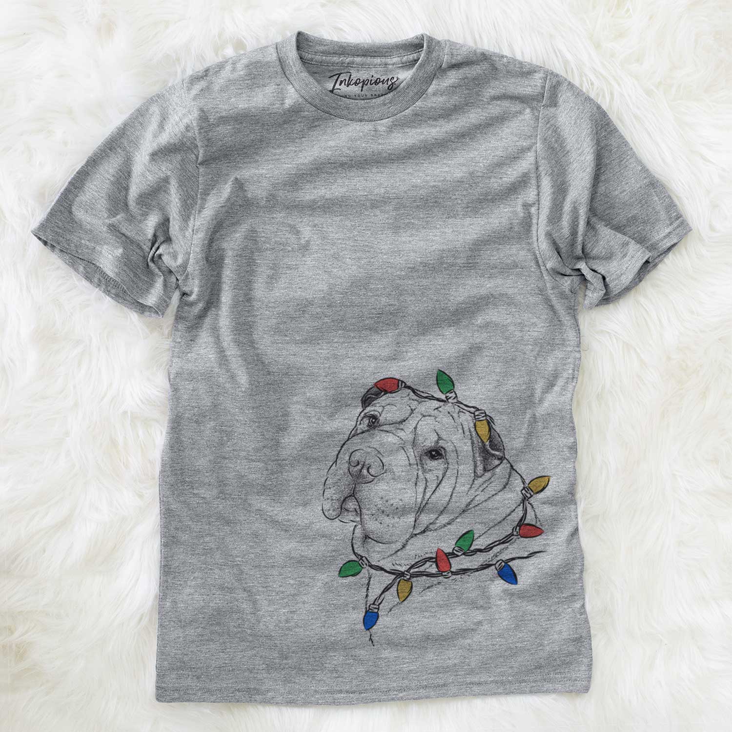 Christmas Lights Maximus the Shar Pei - Unisex Crewneck