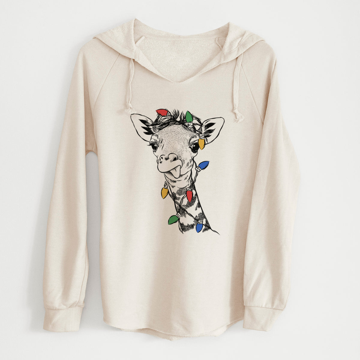 Christmas Lights Mel the Baby Giraffe - Cali Wave Hooded Sweatshirt