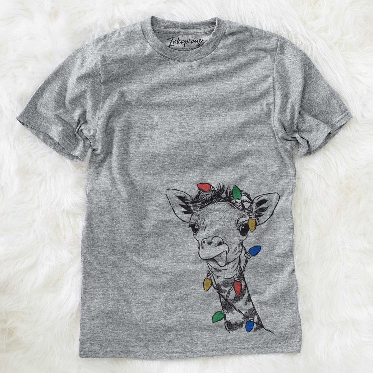 Christmas Lights Mel the Baby Giraffe - Unisex Crewneck