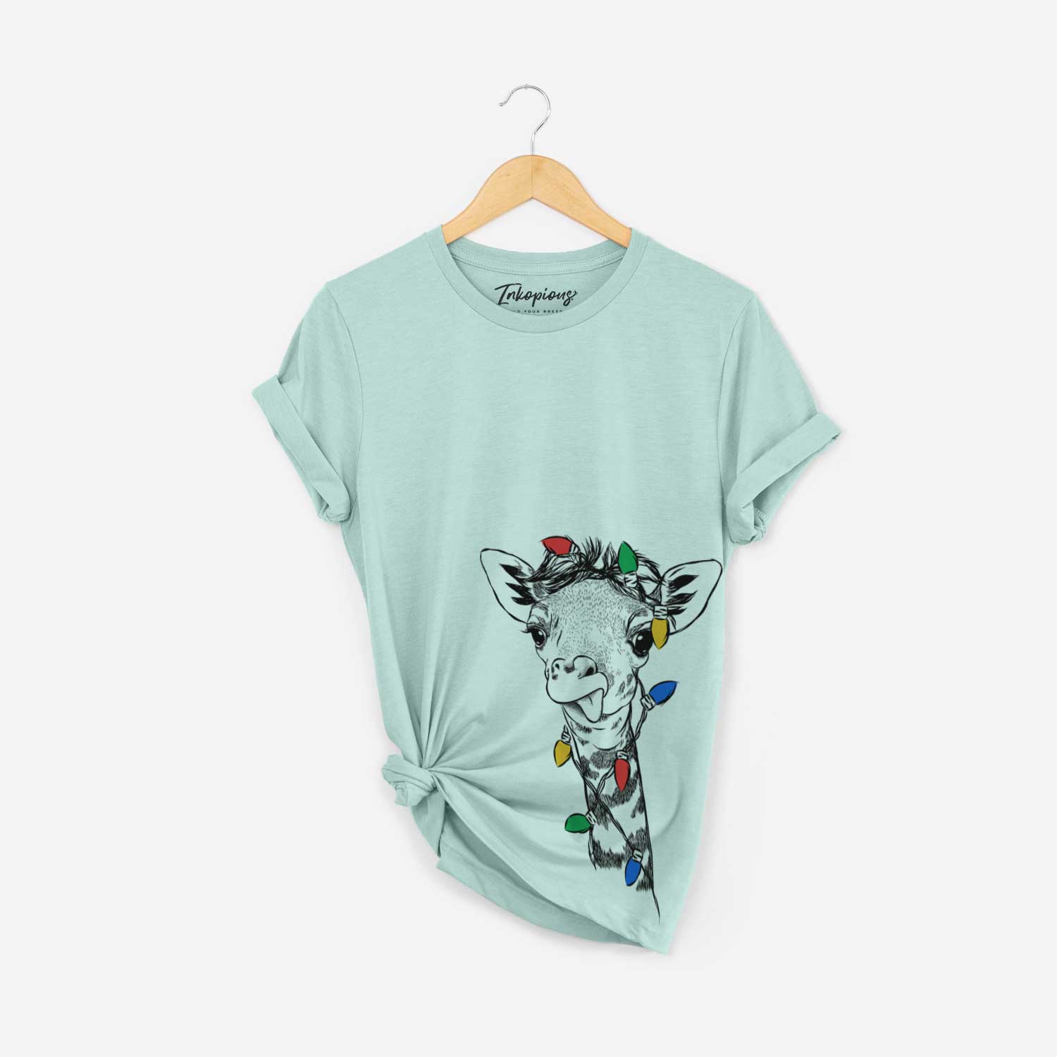 Christmas Lights Mel the Baby Giraffe - Unisex Crewneck