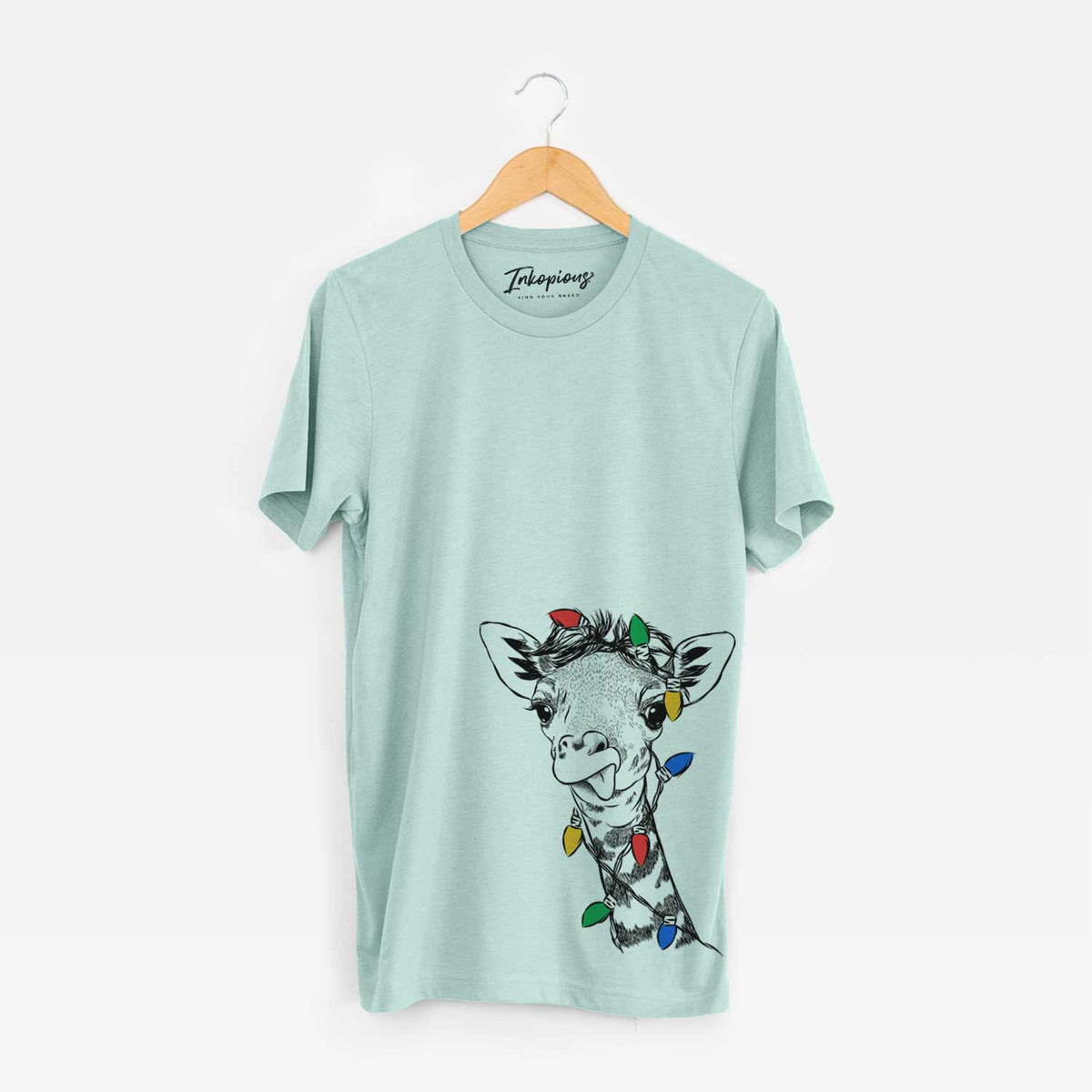 Christmas Lights Mel the Baby Giraffe - Unisex Crewneck