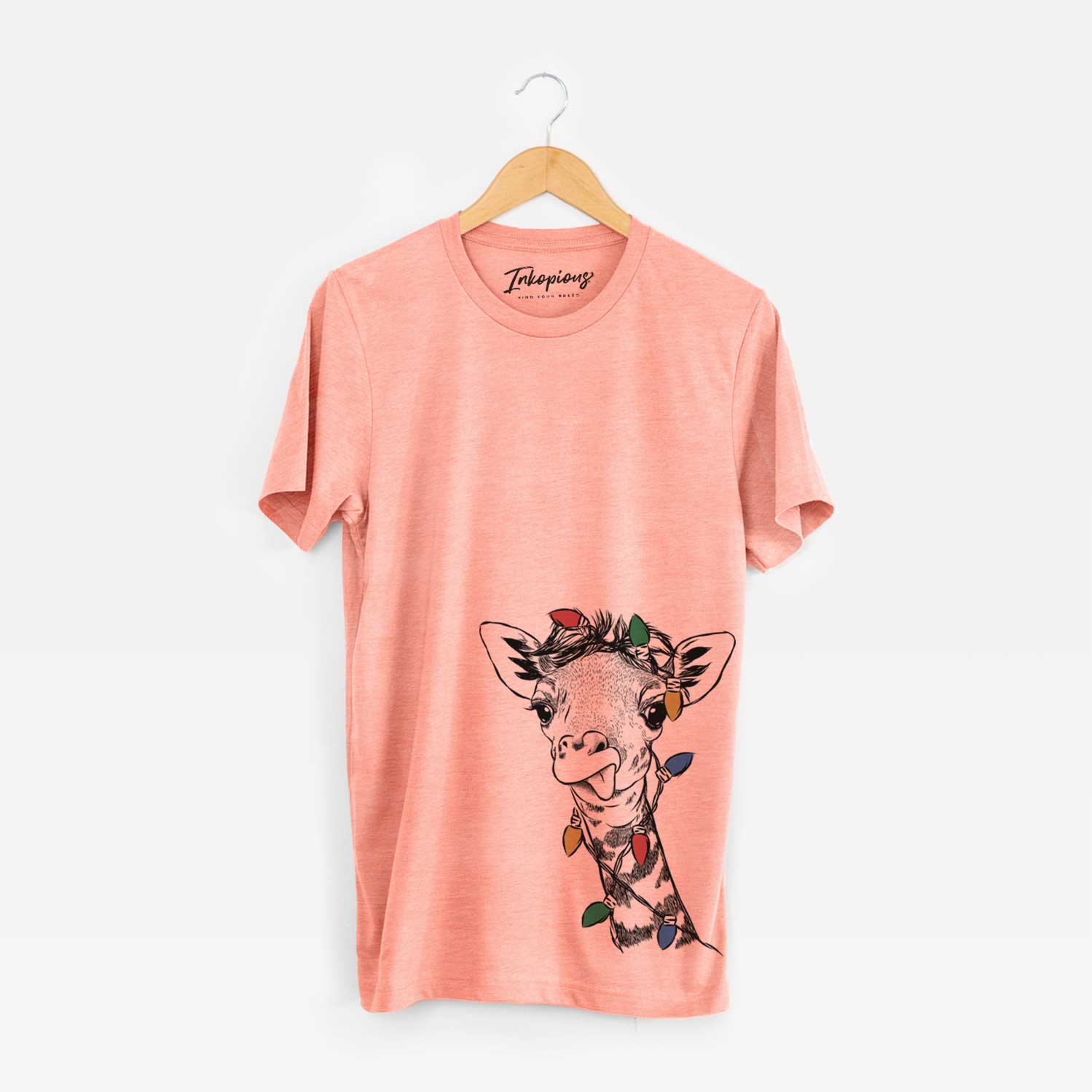 Christmas Lights Mel the Baby Giraffe - Unisex Crewneck