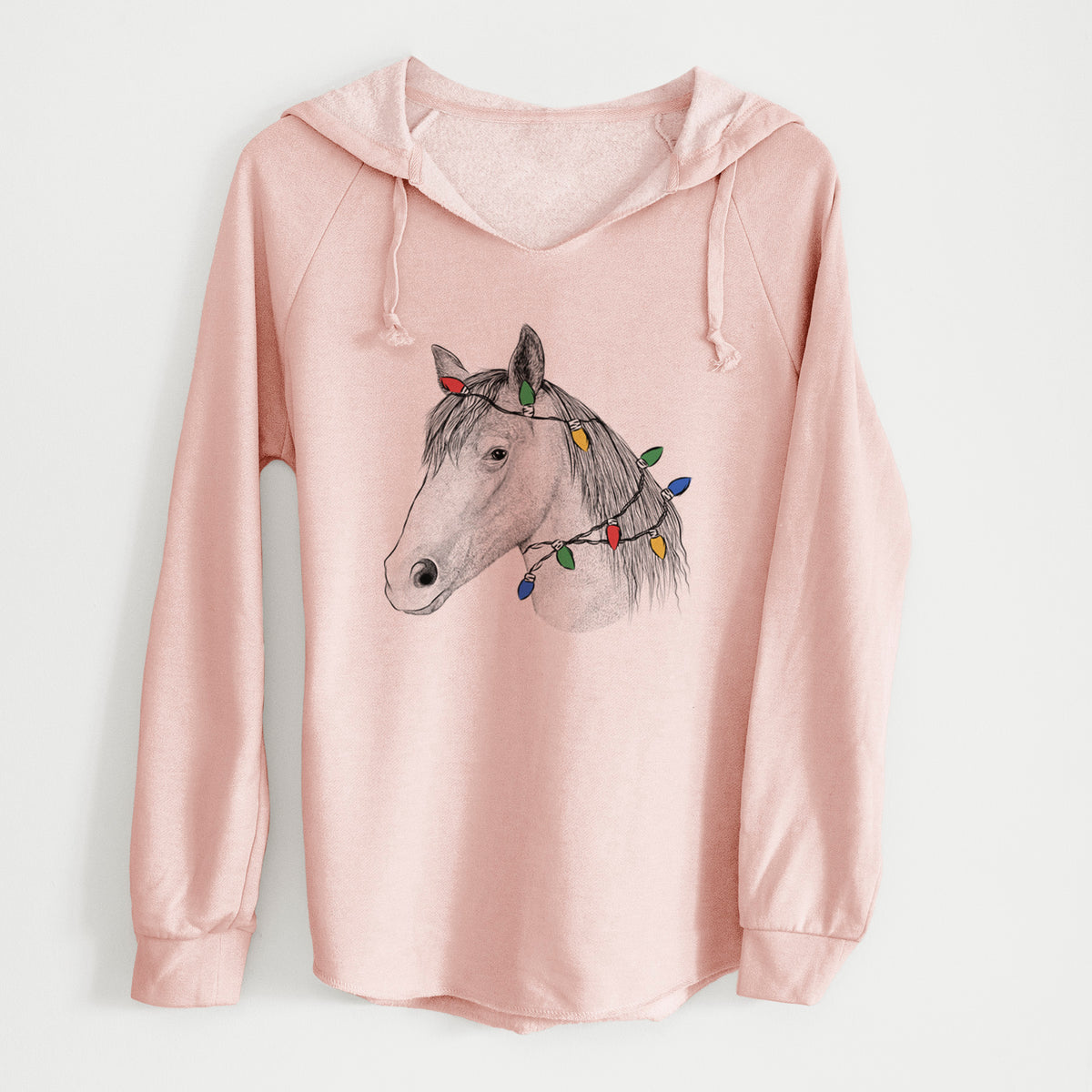 Christmas Lights Midnight the Missouri Foxtrotter Horse - Cali Wave Hooded Sweatshirt