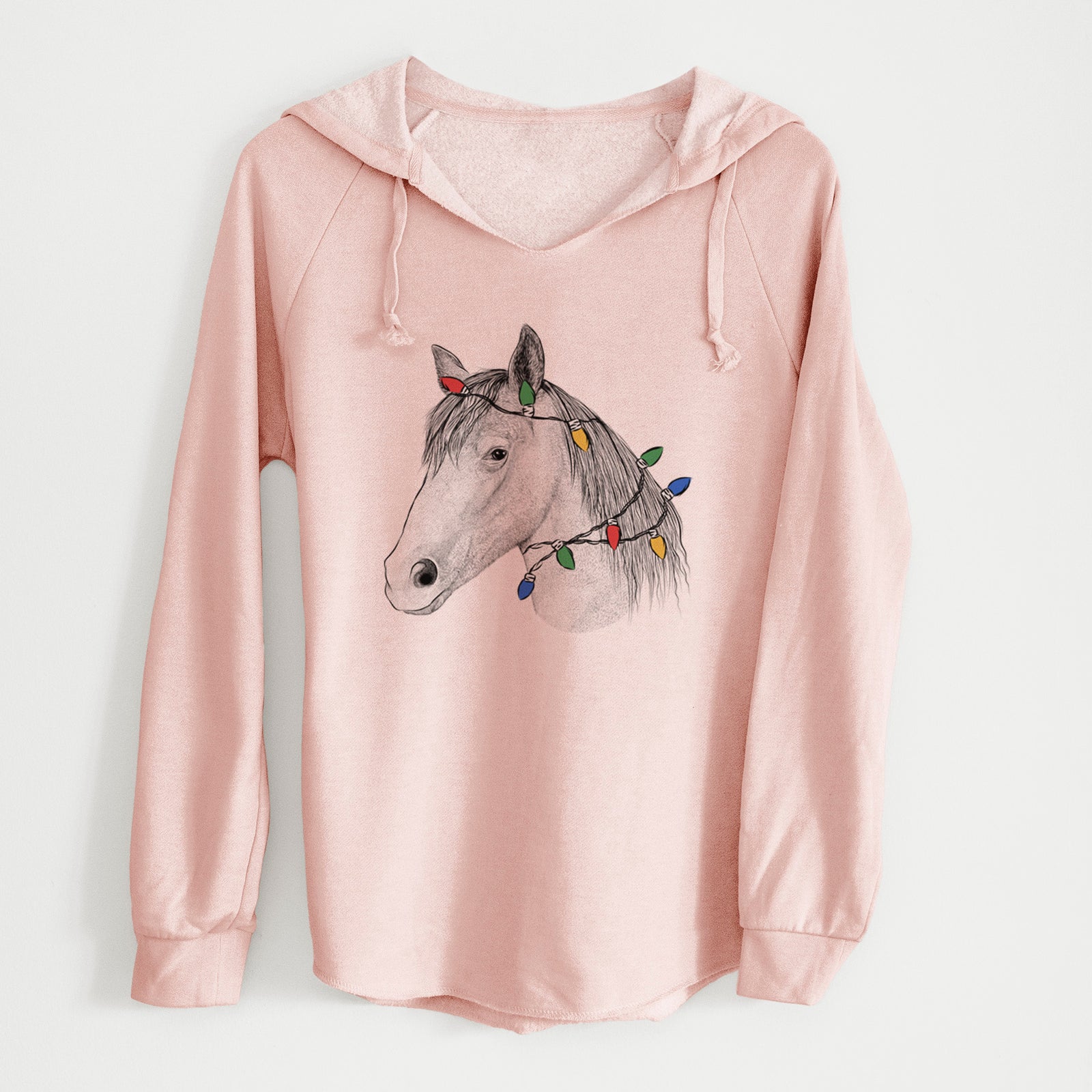 Christmas Lights Midnight the Missouri Foxtrotter Horse - Cali Wave Hooded Sweatshirt