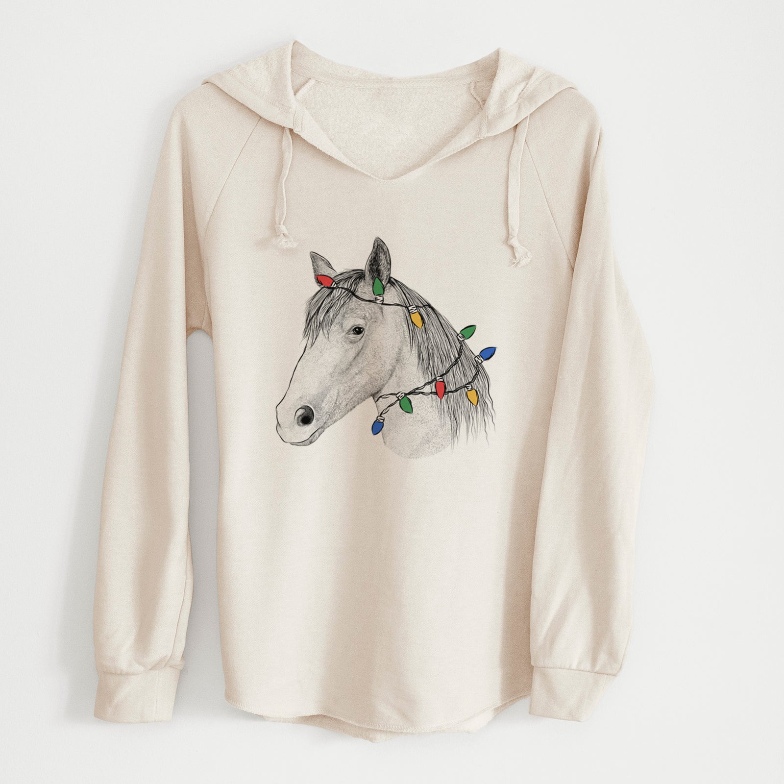 Christmas Lights Midnight the Missouri Foxtrotter Horse - Cali Wave Hooded Sweatshirt