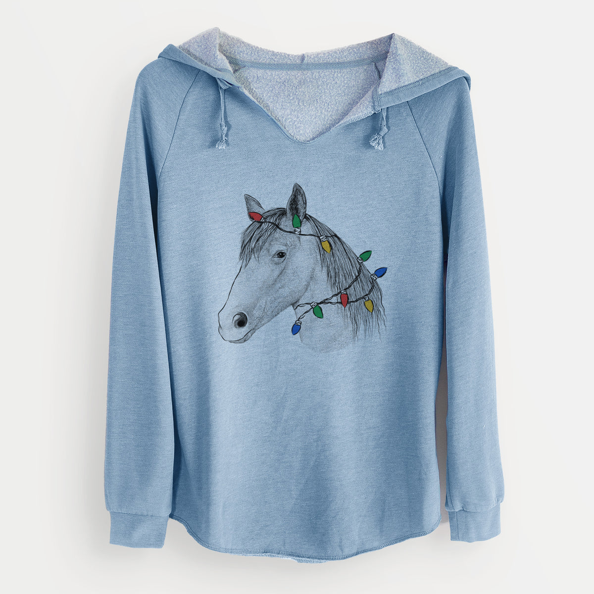 Christmas Lights Midnight the Missouri Foxtrotter Horse - Cali Wave Hooded Sweatshirt