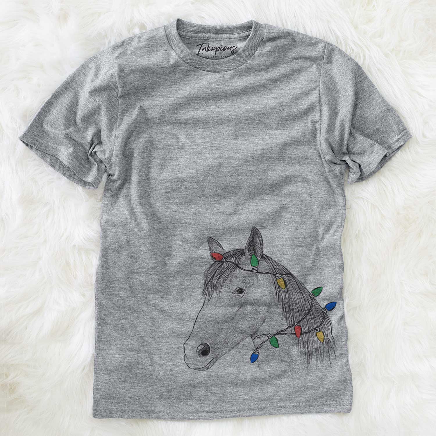 Christmas Lights Midnight the Missouri Foxtrotter Horse - Unisex Crewneck