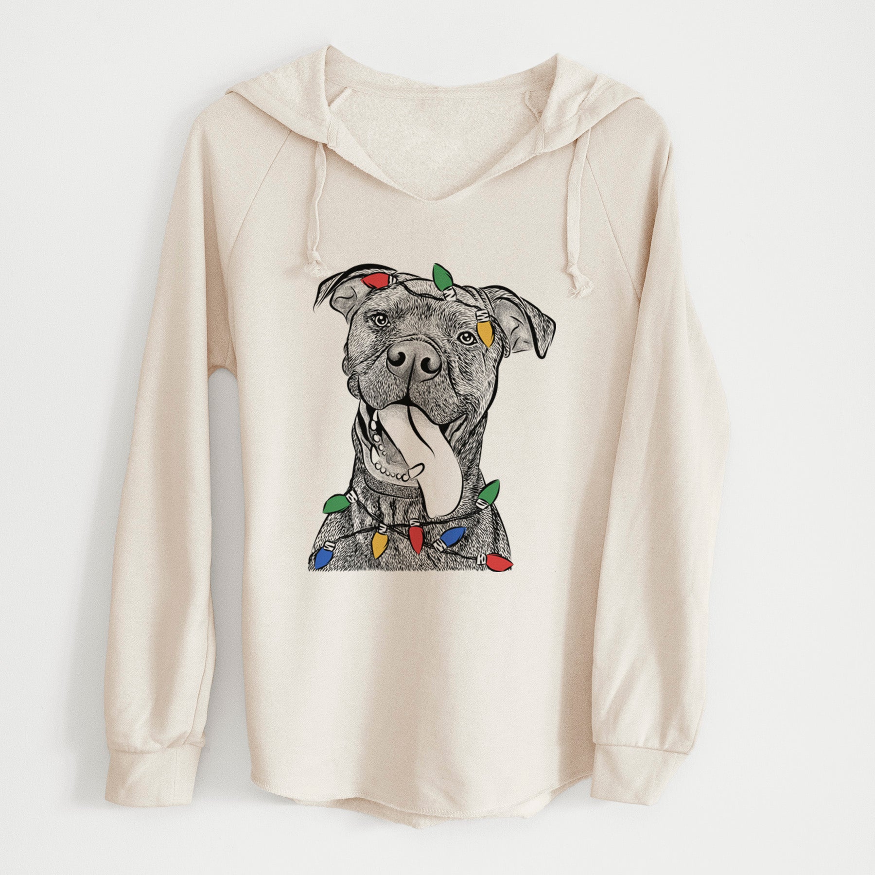 Christmas Lights Mikey the Boxador - Cali Wave Hooded Sweatshirt