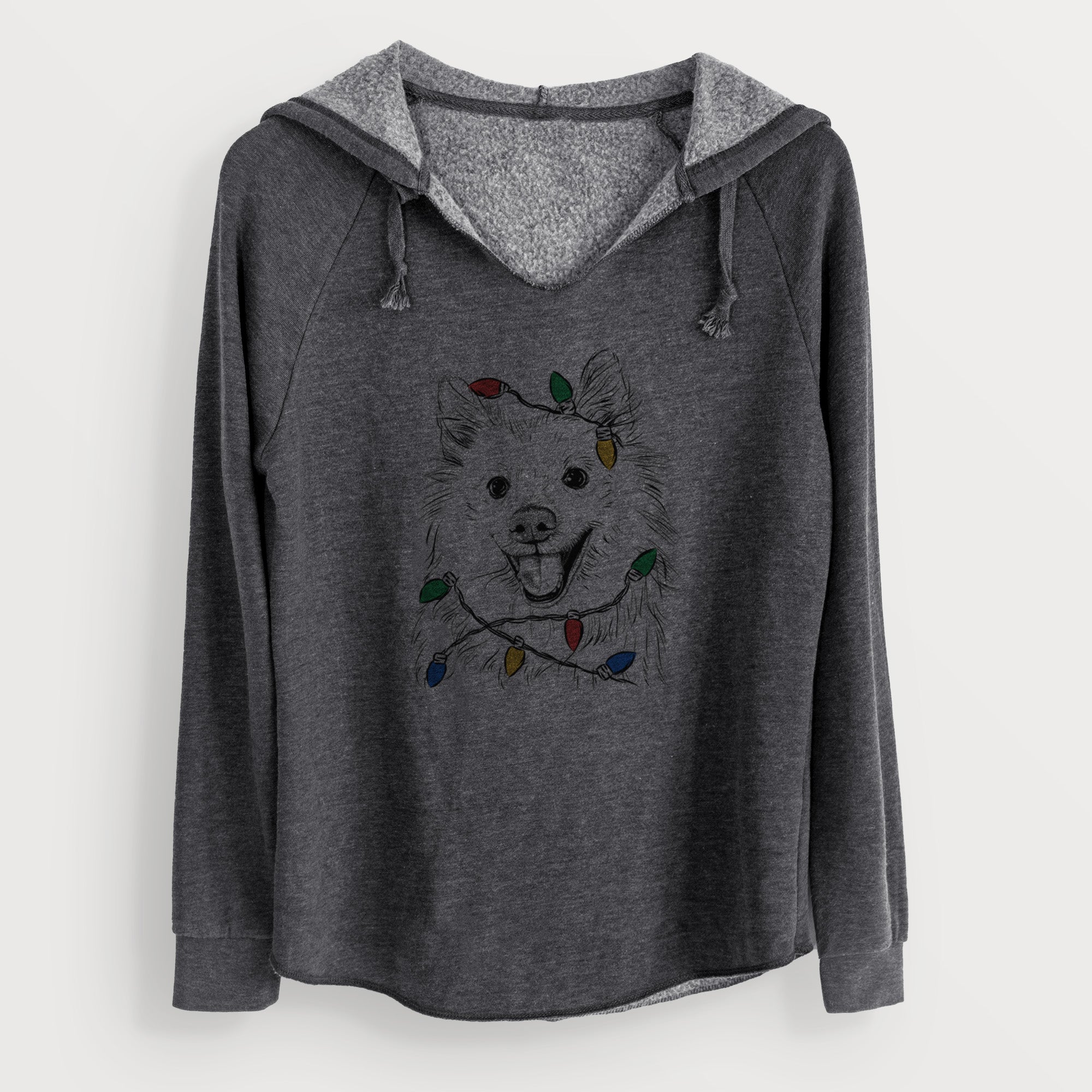 Christmas Lights Miki the American Eskimo - Cali Wave Hooded Sweatshirt