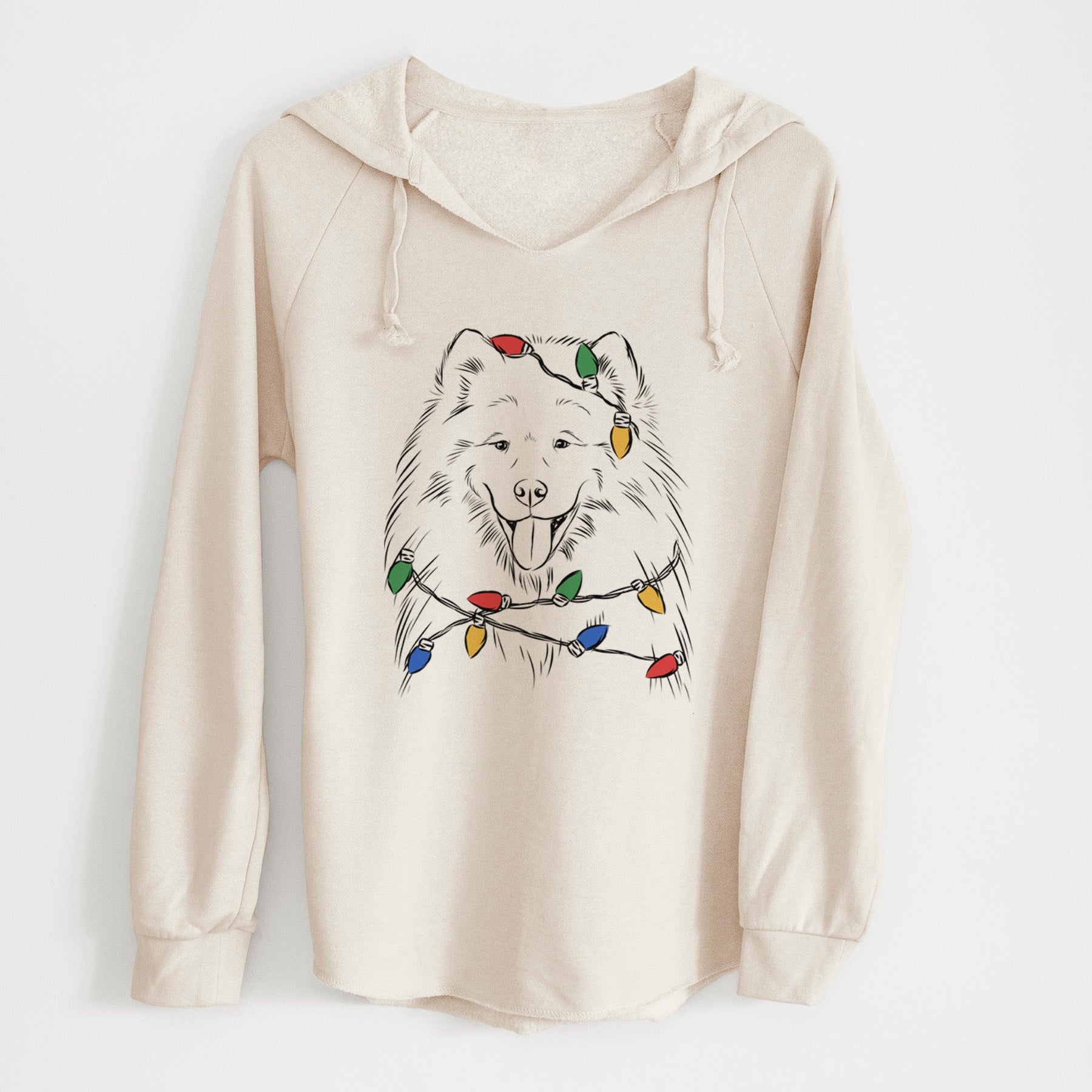 Christmas Lights Mikko the Samoyed - Cali Wave Hooded Sweatshirt