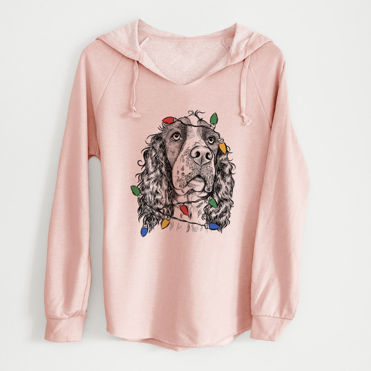 Christmas Lights Millie Mae the English Springer Spaniel - Cali Wave Hooded Sweatshirt