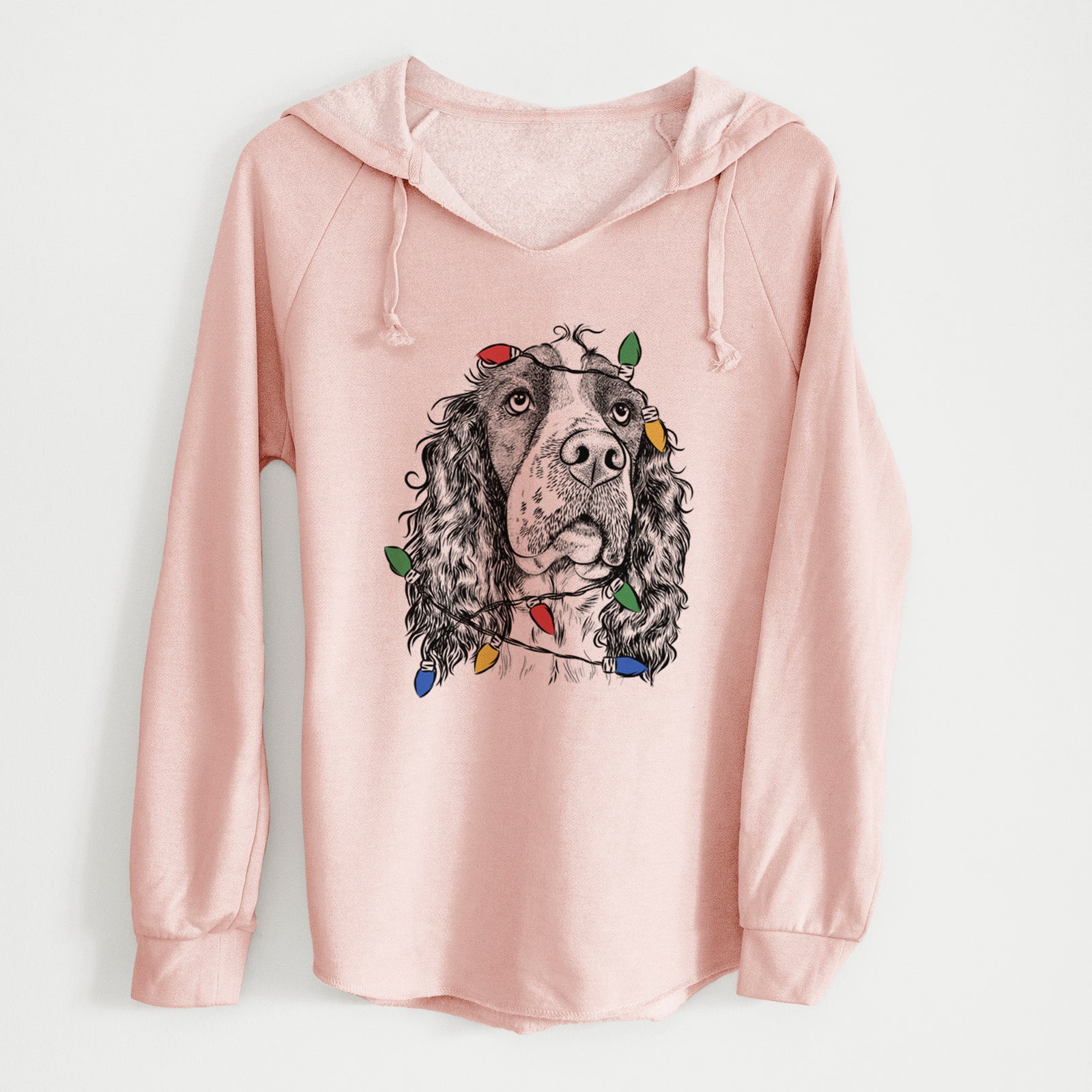 Christmas Lights Millie Mae the English Springer Spaniel - Cali Wave Hooded Sweatshirt