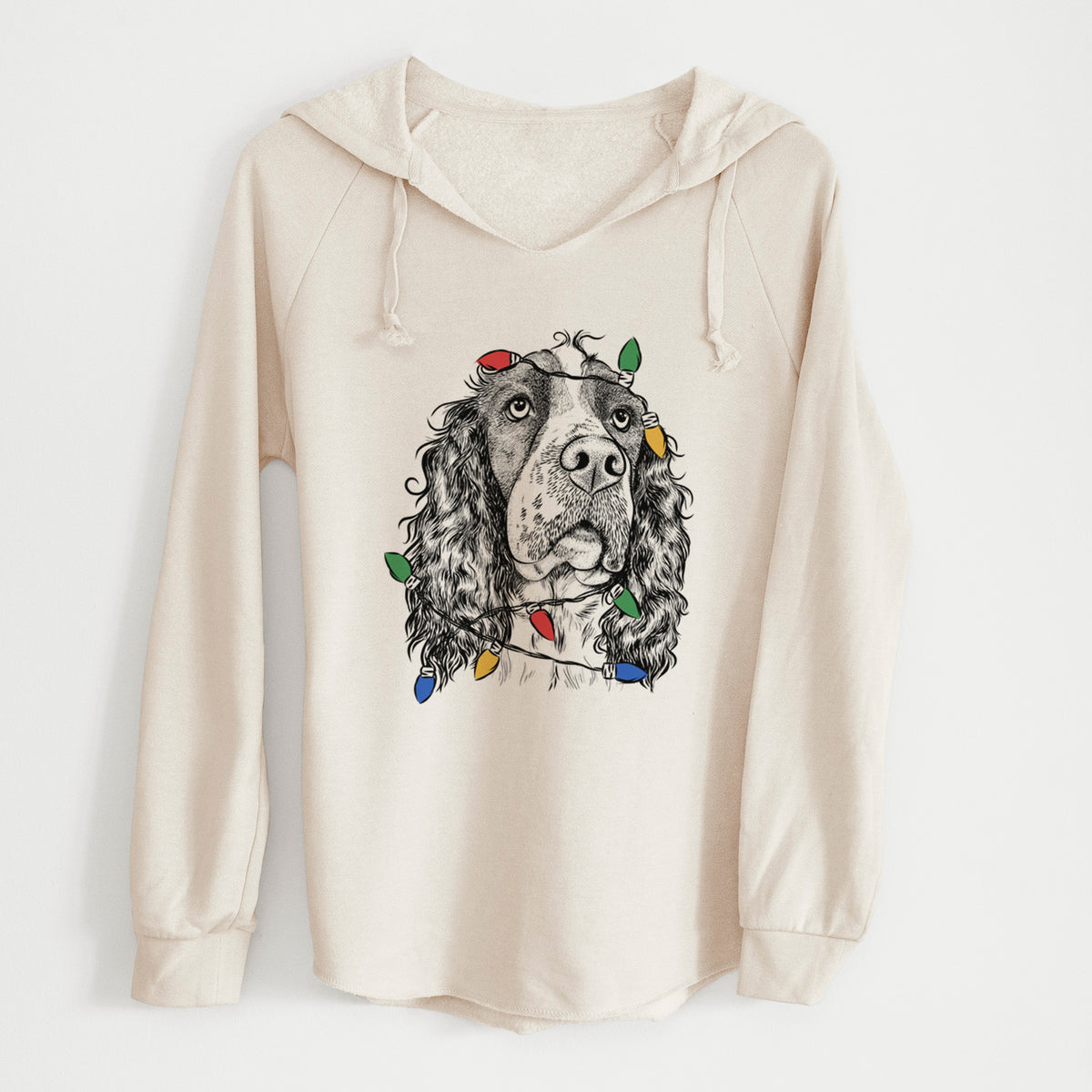 Christmas Lights Millie Mae the English Springer Spaniel - Cali Wave Hooded Sweatshirt