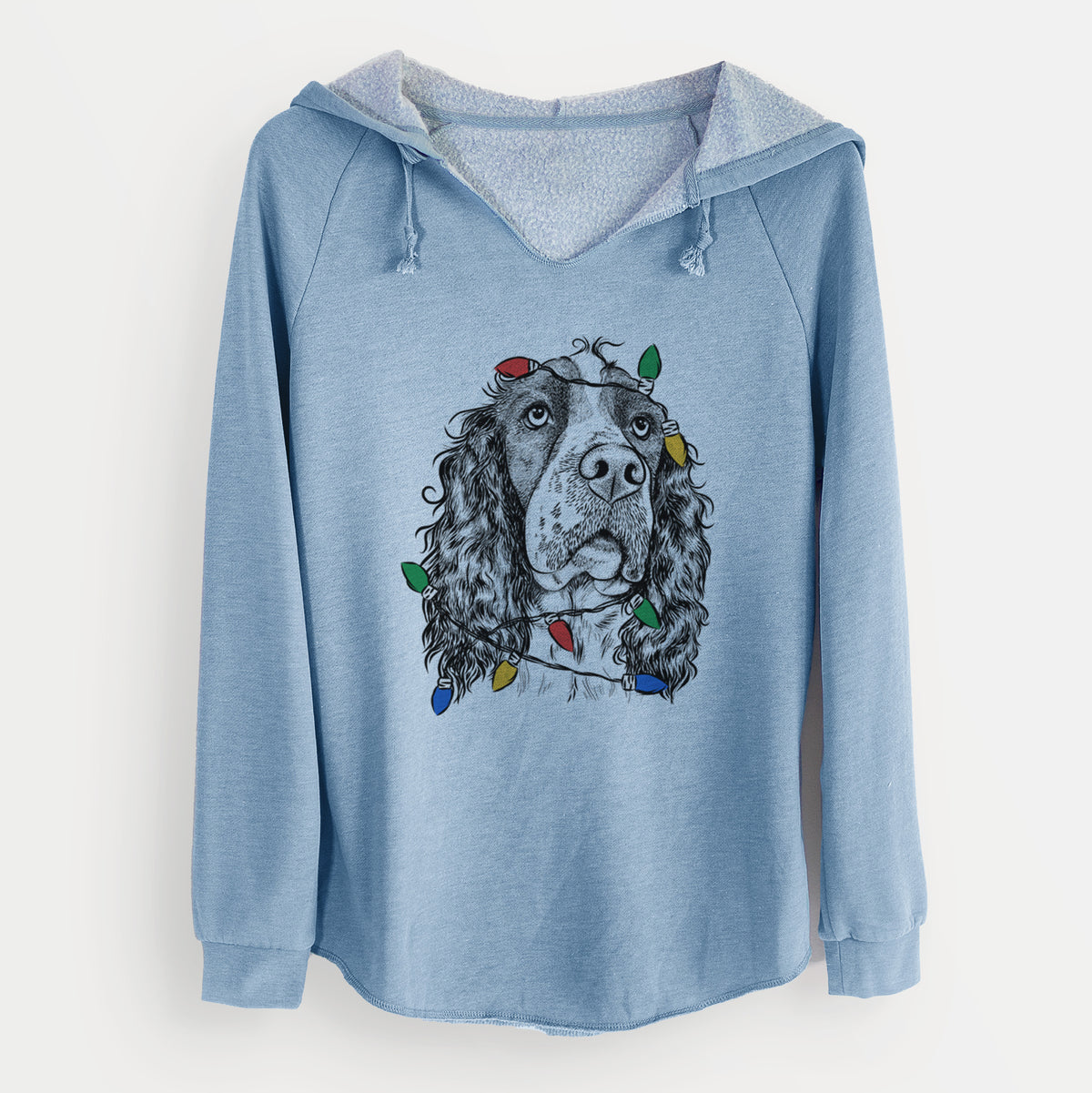 Christmas Lights Millie Mae the English Springer Spaniel - Cali Wave Hooded Sweatshirt