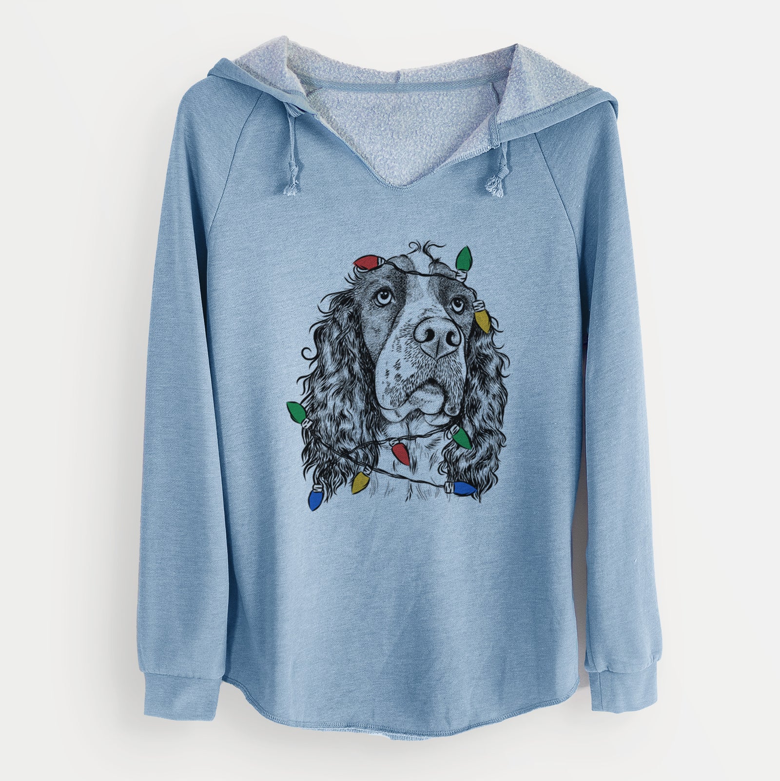 Christmas Lights Millie Mae the English Springer Spaniel - Cali Wave Hooded Sweatshirt