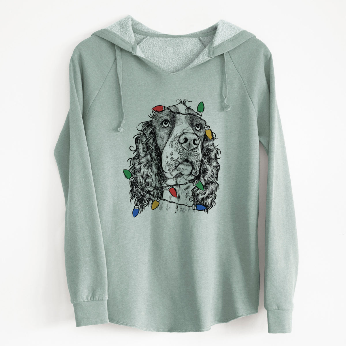 Christmas Lights Millie Mae the English Springer Spaniel - Cali Wave Hooded Sweatshirt