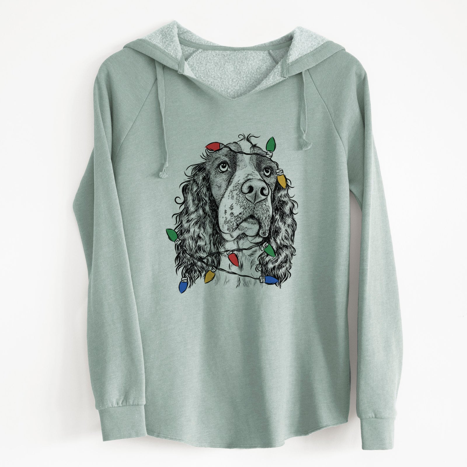 Christmas Lights Millie Mae the English Springer Spaniel - Cali Wave Hooded Sweatshirt