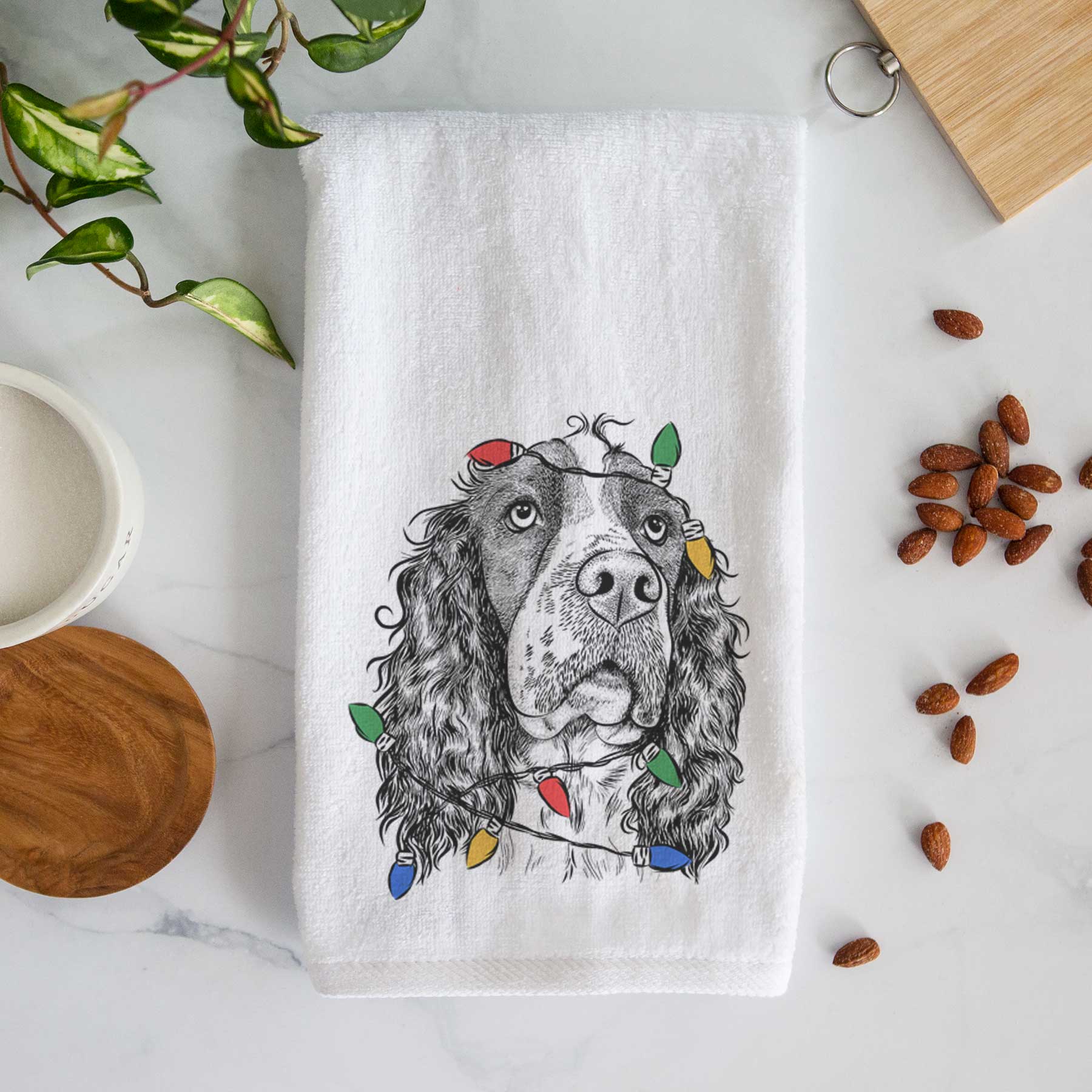 Millie Mae the English Springer Spaniel Decorative Hand Towel