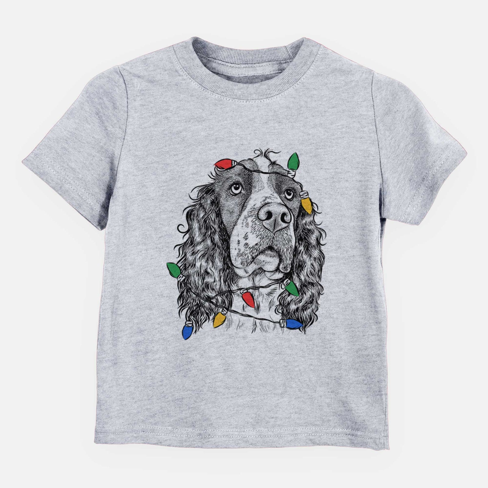 Christmas Lights Millie Mae the English Springer Spaniel - Kids/Youth/Toddler Shirt