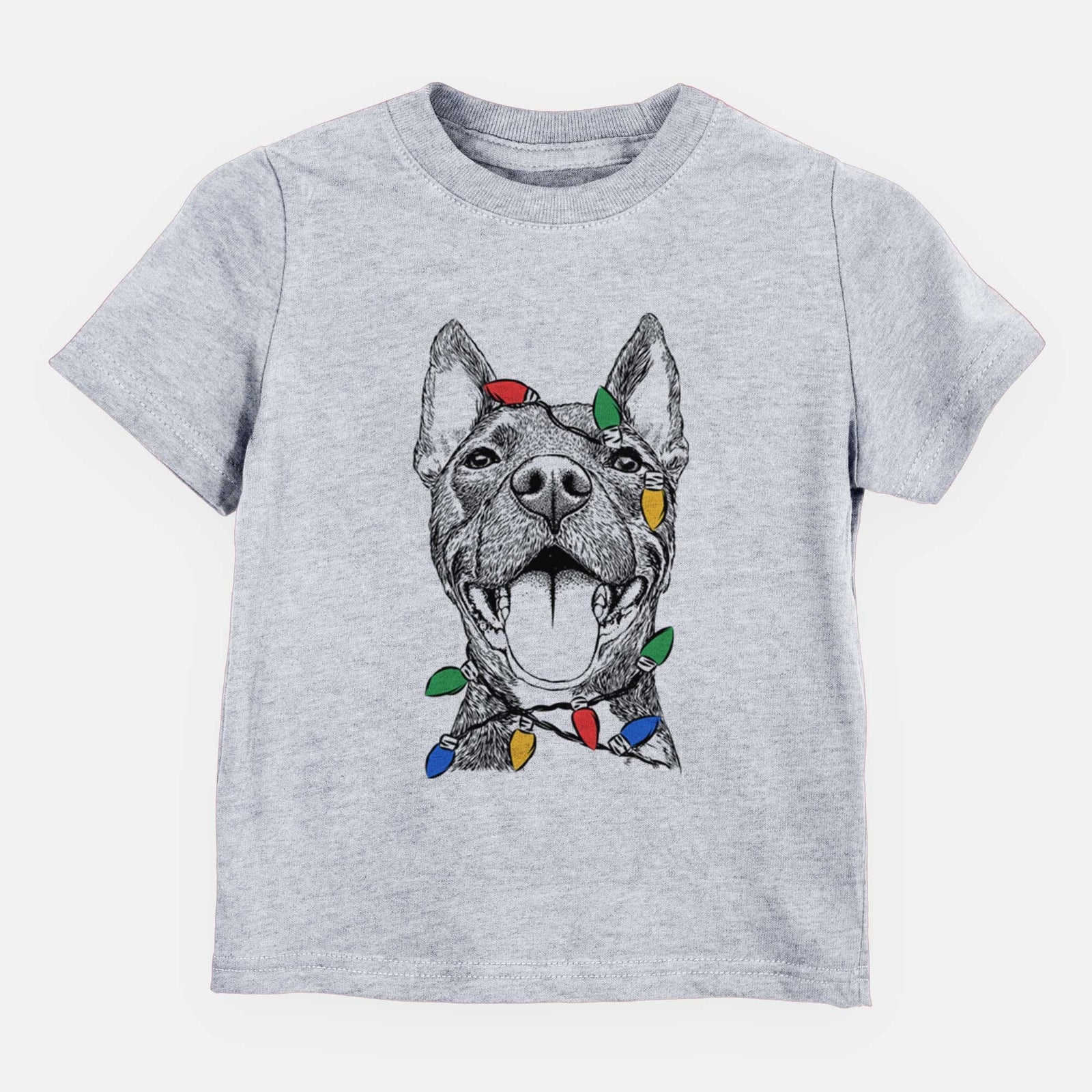 Christmas Lights Milo the Pitbull Mix - Kids/Youth/Toddler Shirt