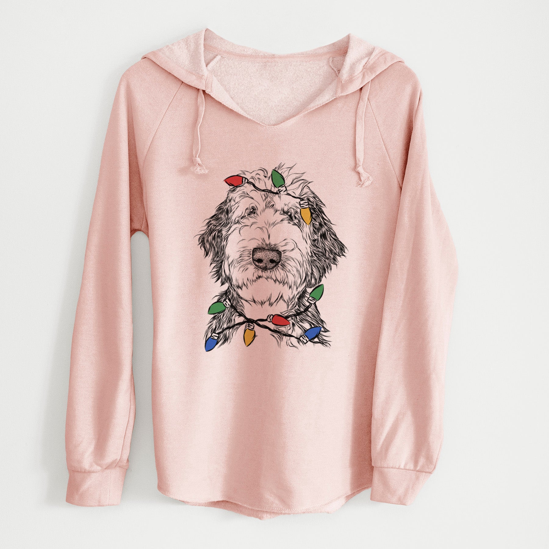 Christmas Lights Milo Fluff the Sheepadoodle - Cali Wave Hooded Sweatshirt